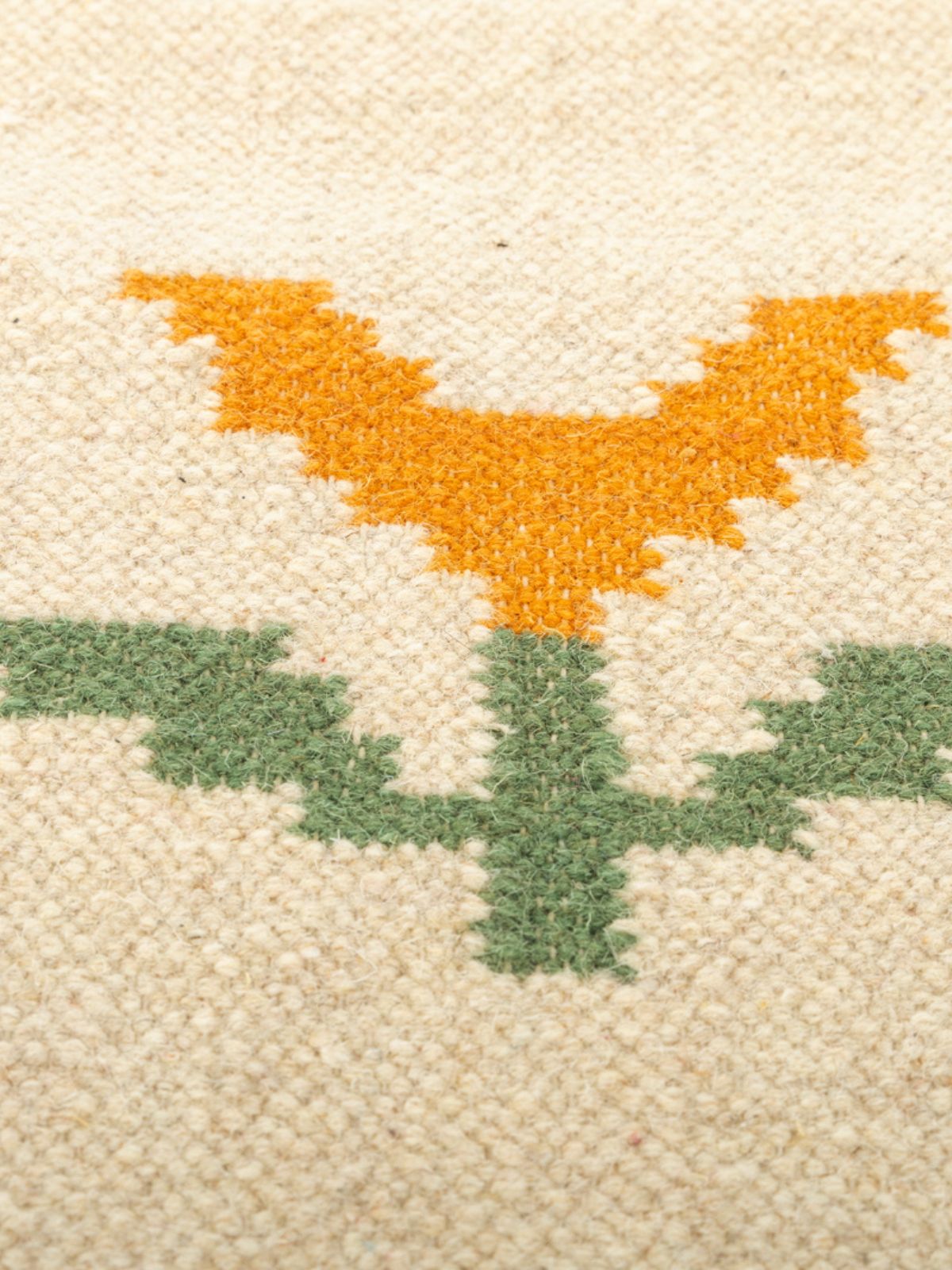 Petal Puzzle Flatweave Rug - texture detail showing cotton surface