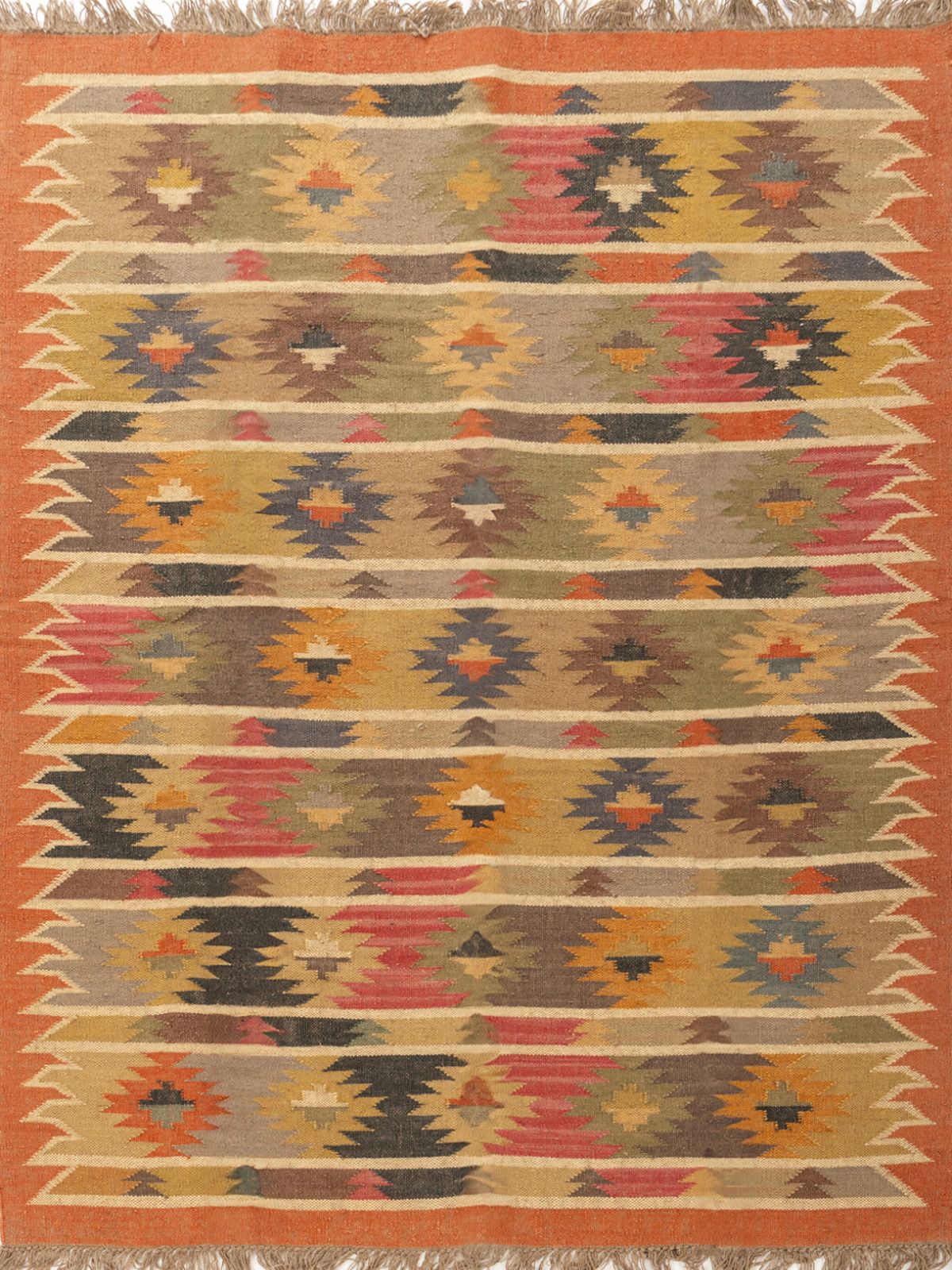 Prism Pinnacle Kilim Rug cotton rug in multicoloured tones