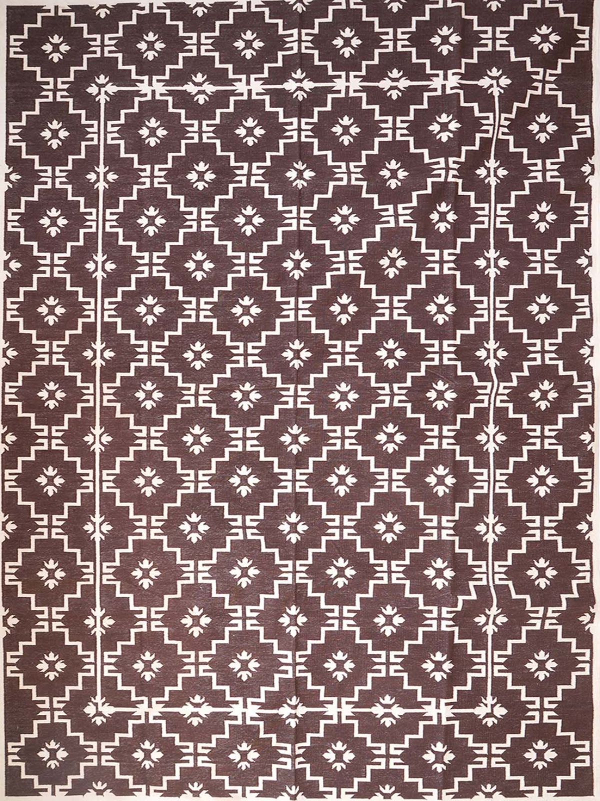 Regal Mocha Flatweave Rug cotton rug in brown tones