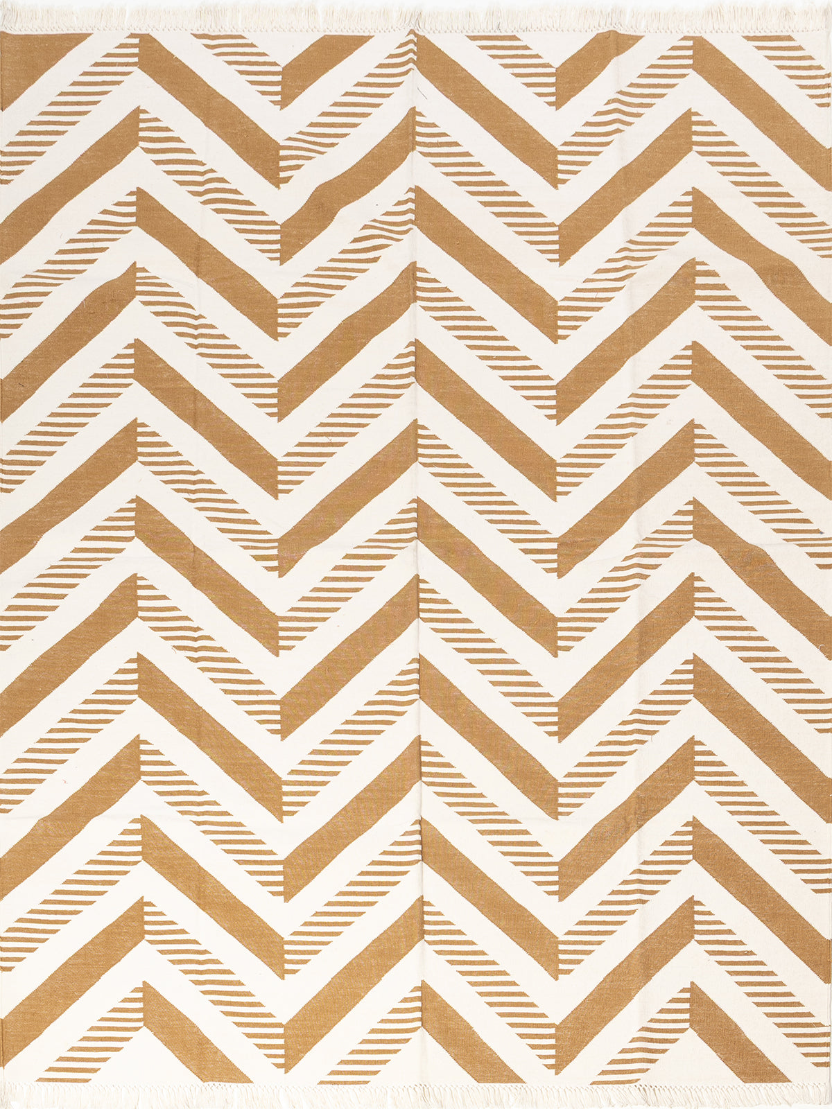 Ridgeway Chevron Rug-Mustard cotton rug in yellow tones
