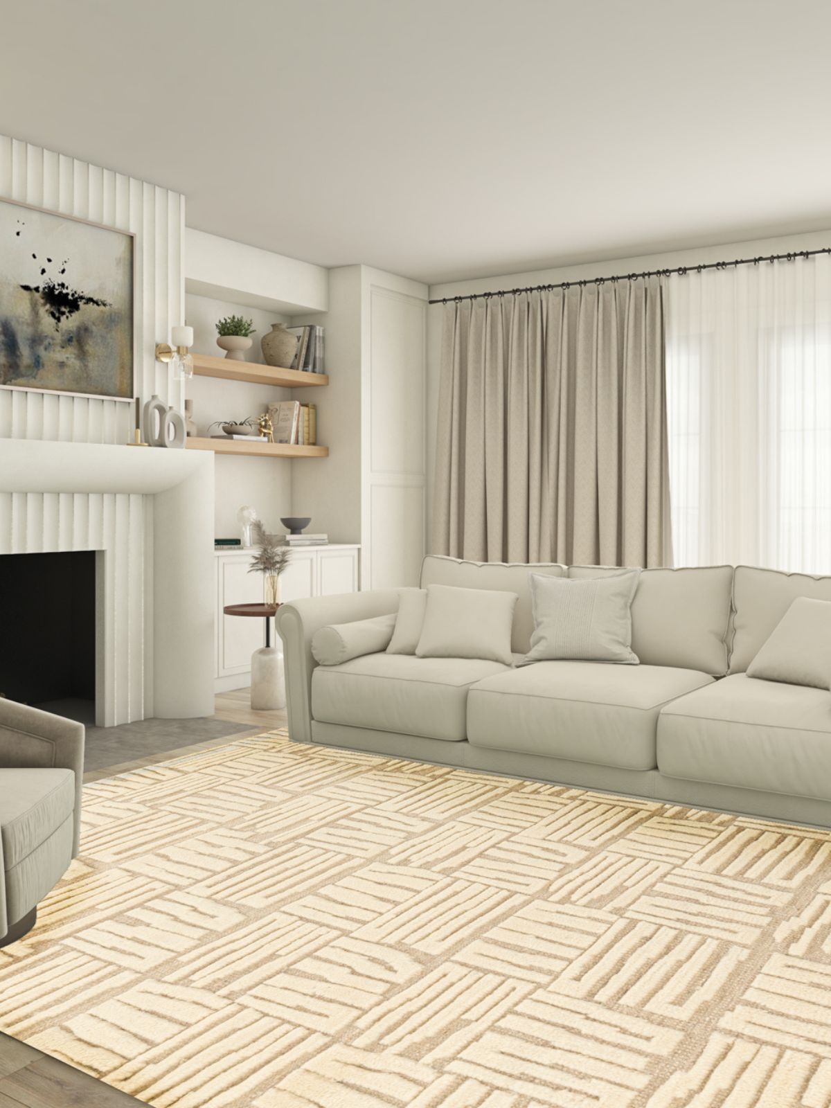 Rocky Ravine Hand-Knotted Rug - additional product view showing the wool rug