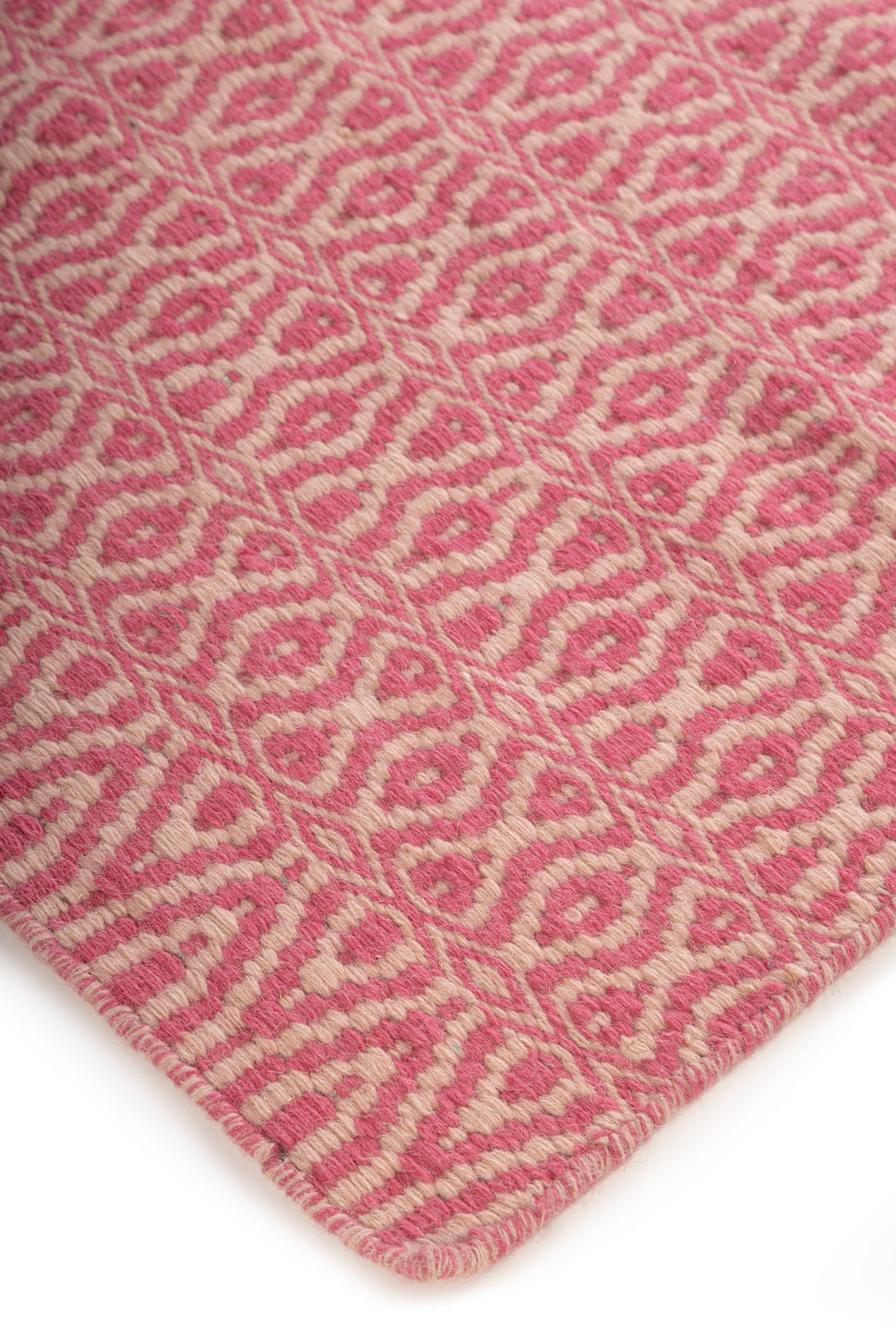Rosewood Harmony Wool Rug close-up showing the wool weave and striped pattern