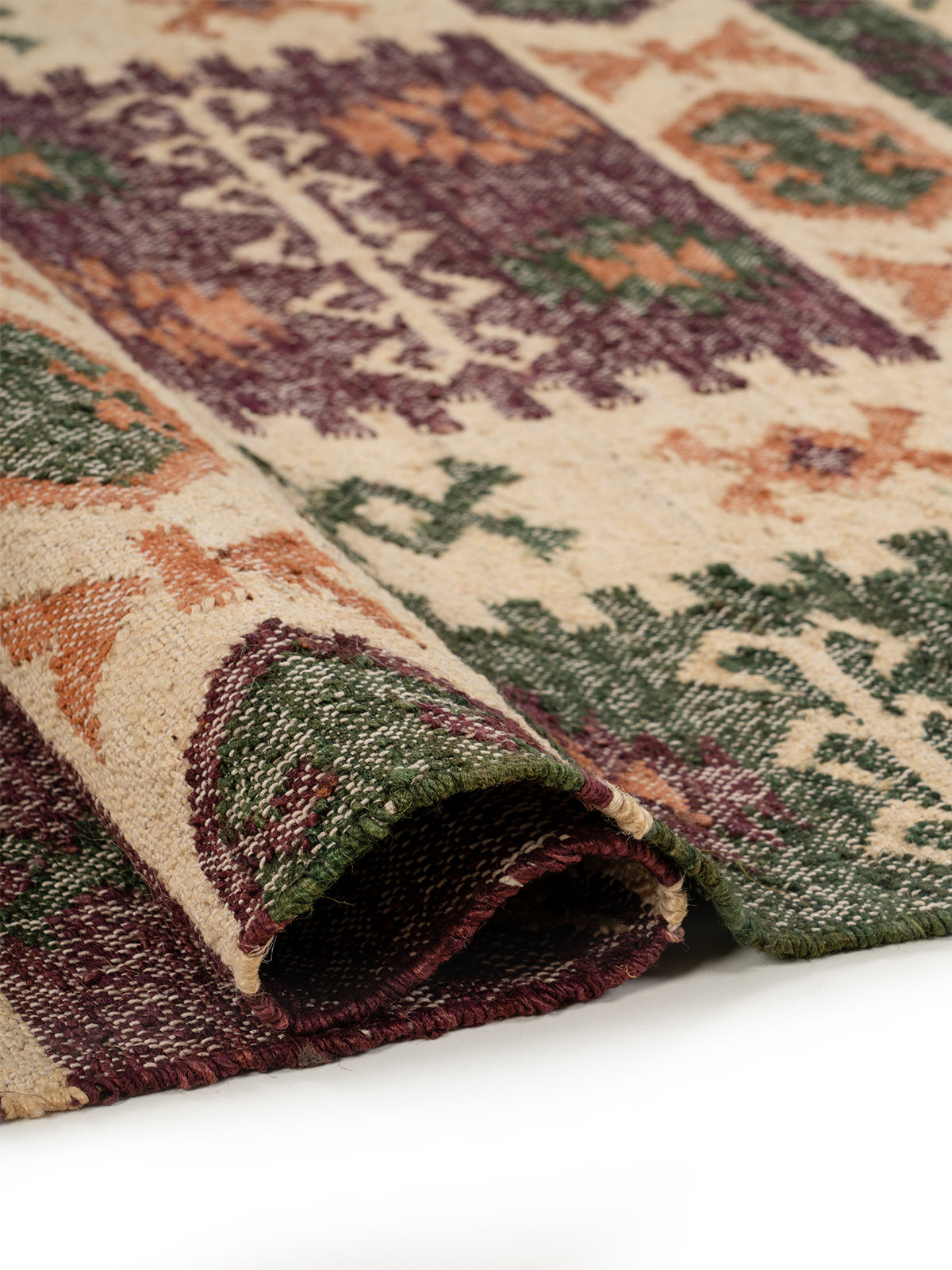 Rustic Diamond Lattice Jute Rug - additional product view showing the jute rug