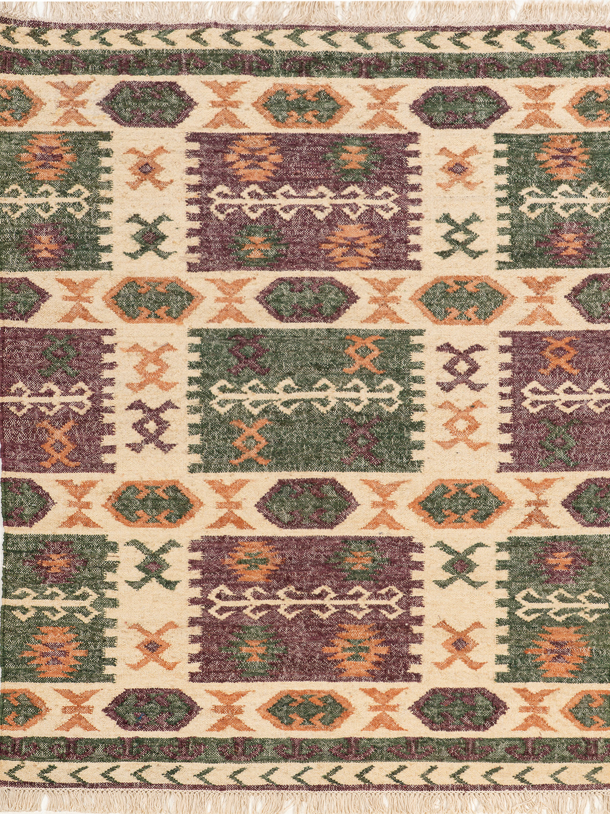 Rustic Diamond Lattice Jute Rug jute rug in neutral tones