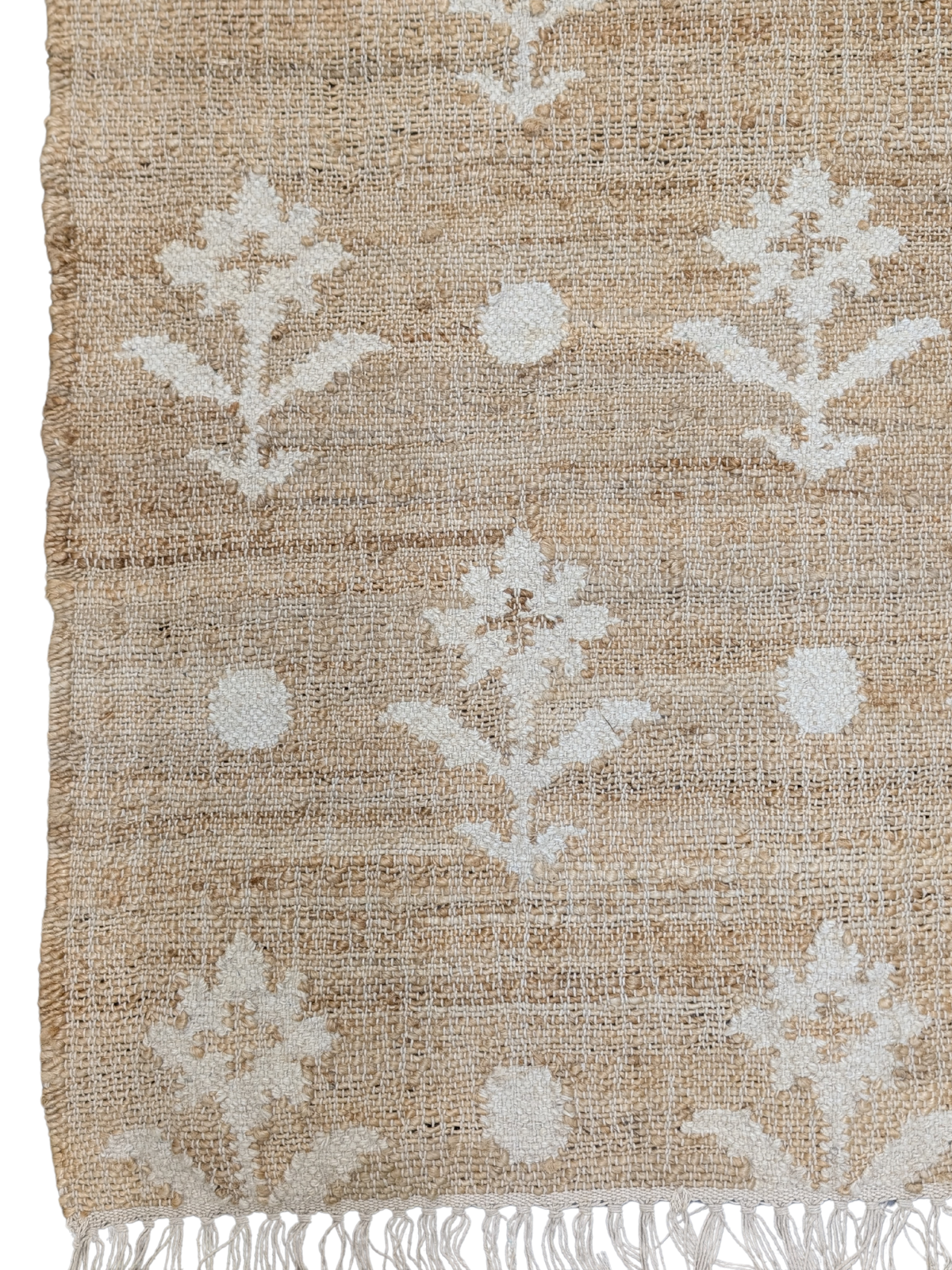 Rustic Petals close-up showing the cotton pile and floral motif