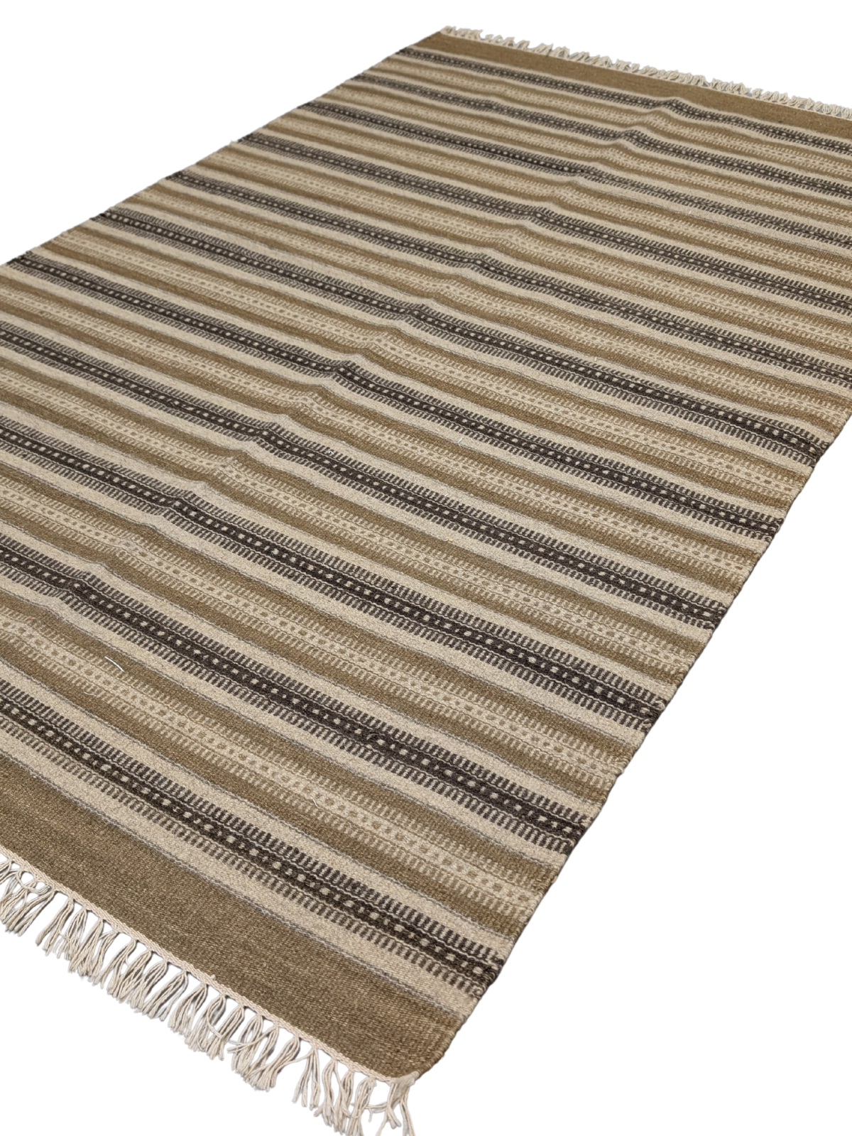 Rustic Rhythm Flatweave Rug cotton rug styled in a living room interior