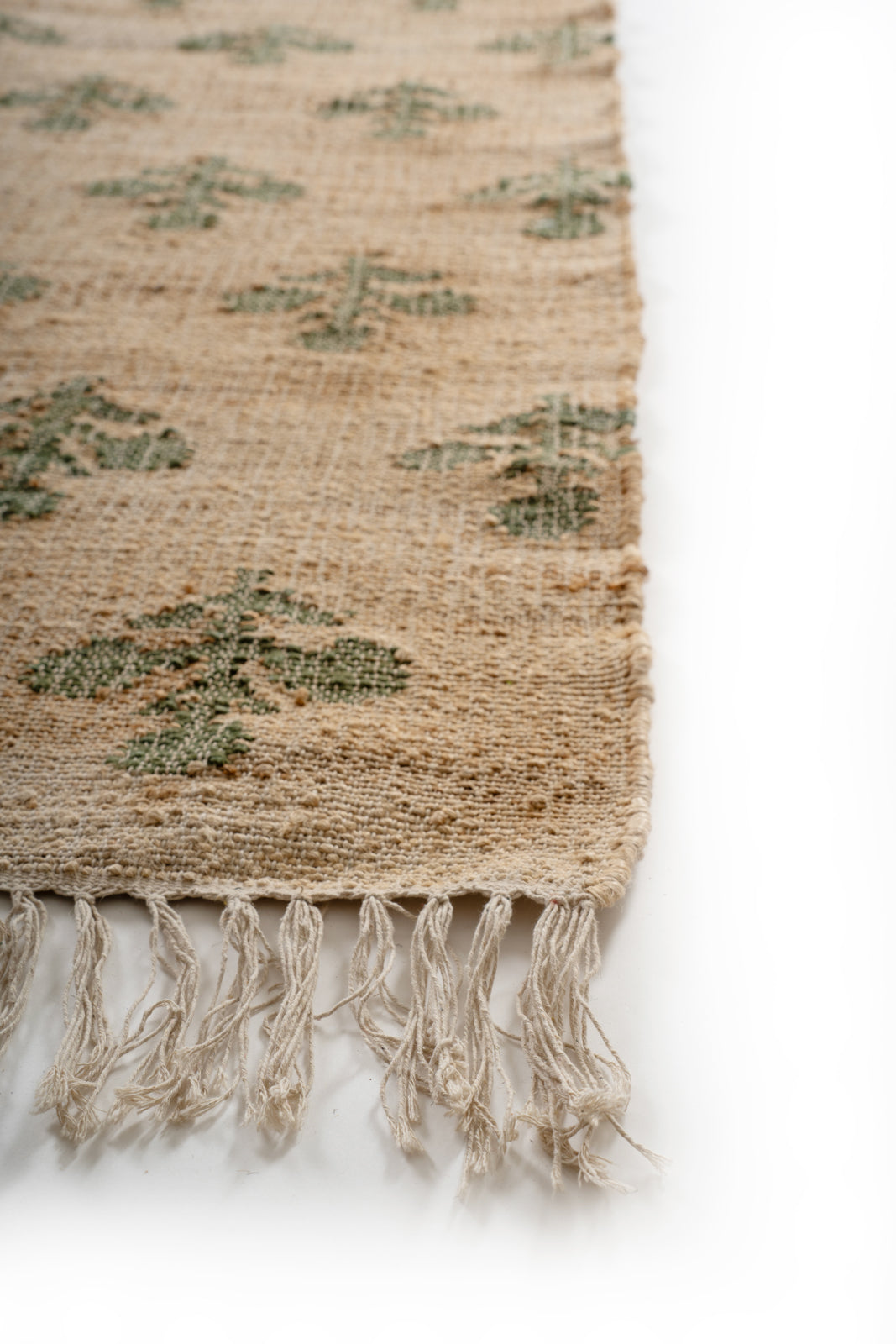 Sage Mughal Blossom Rug - additional product view showing the wool rug