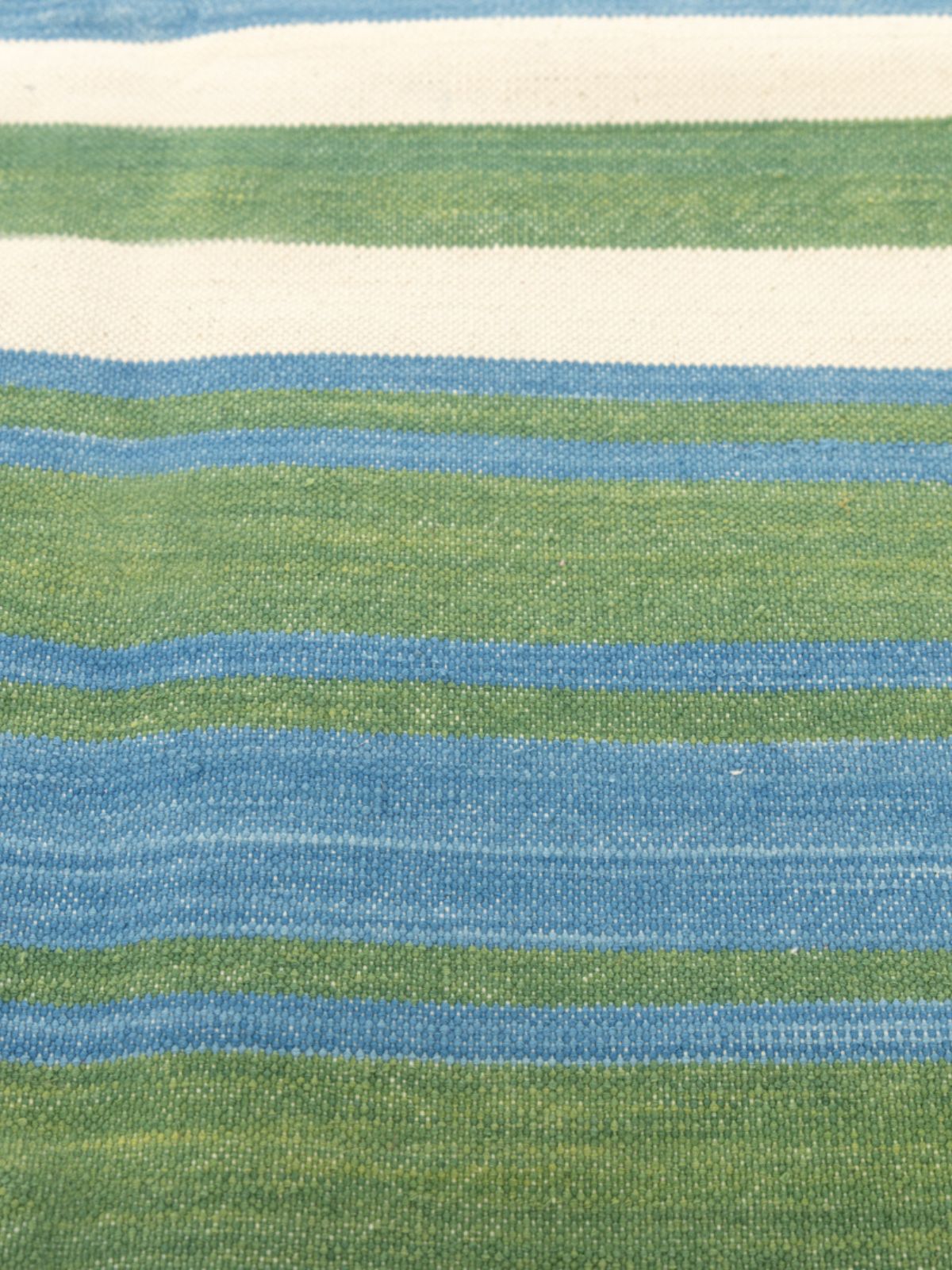 Sage Skyline Striped Rug - additional product view showing the cotton rug