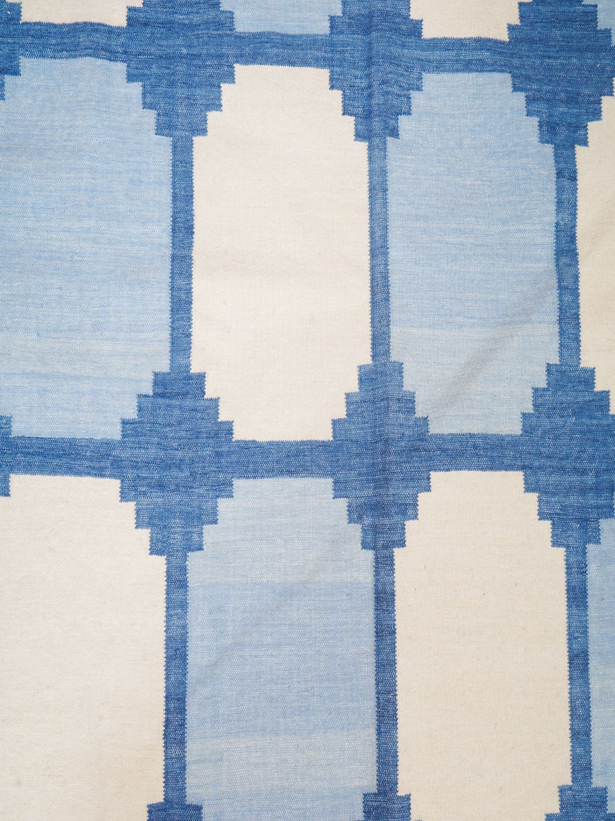 Sapphire Essence Flatweave Rug-Blue - texture detail showing cotton surface