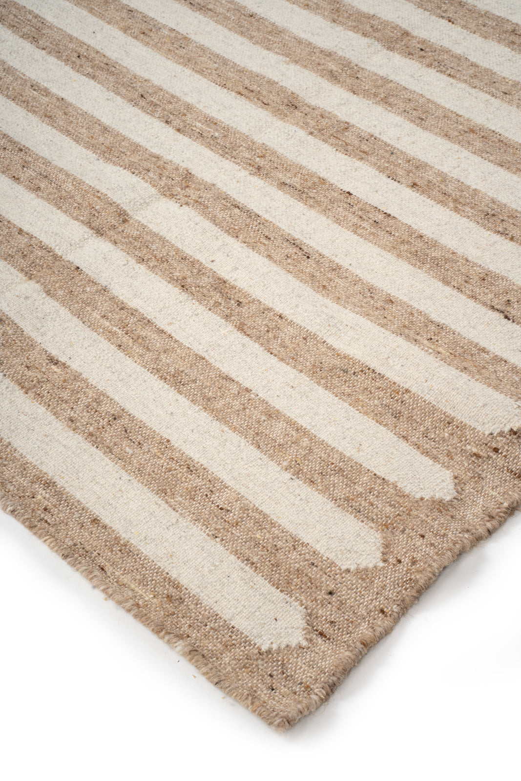 Savannah Horizon Wool Rug close-up showing the wool weave and striped pattern
