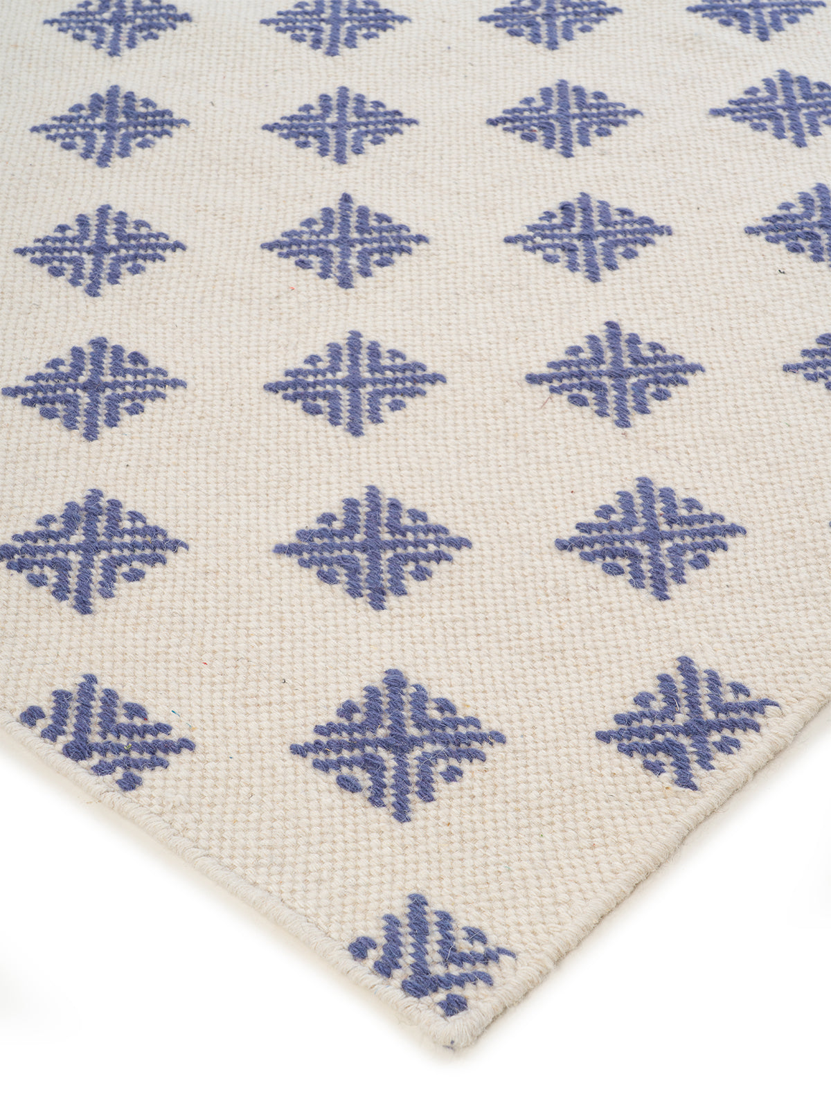 Scandi Lattice Wool Rug close-up showing the wool weave and geometric motif