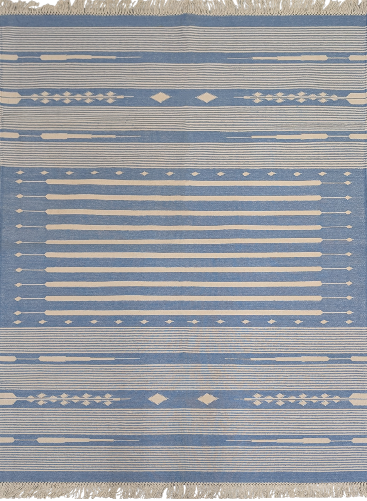Serenity Stripes Flatweave Rug-Yale cotton rug in blue tones
