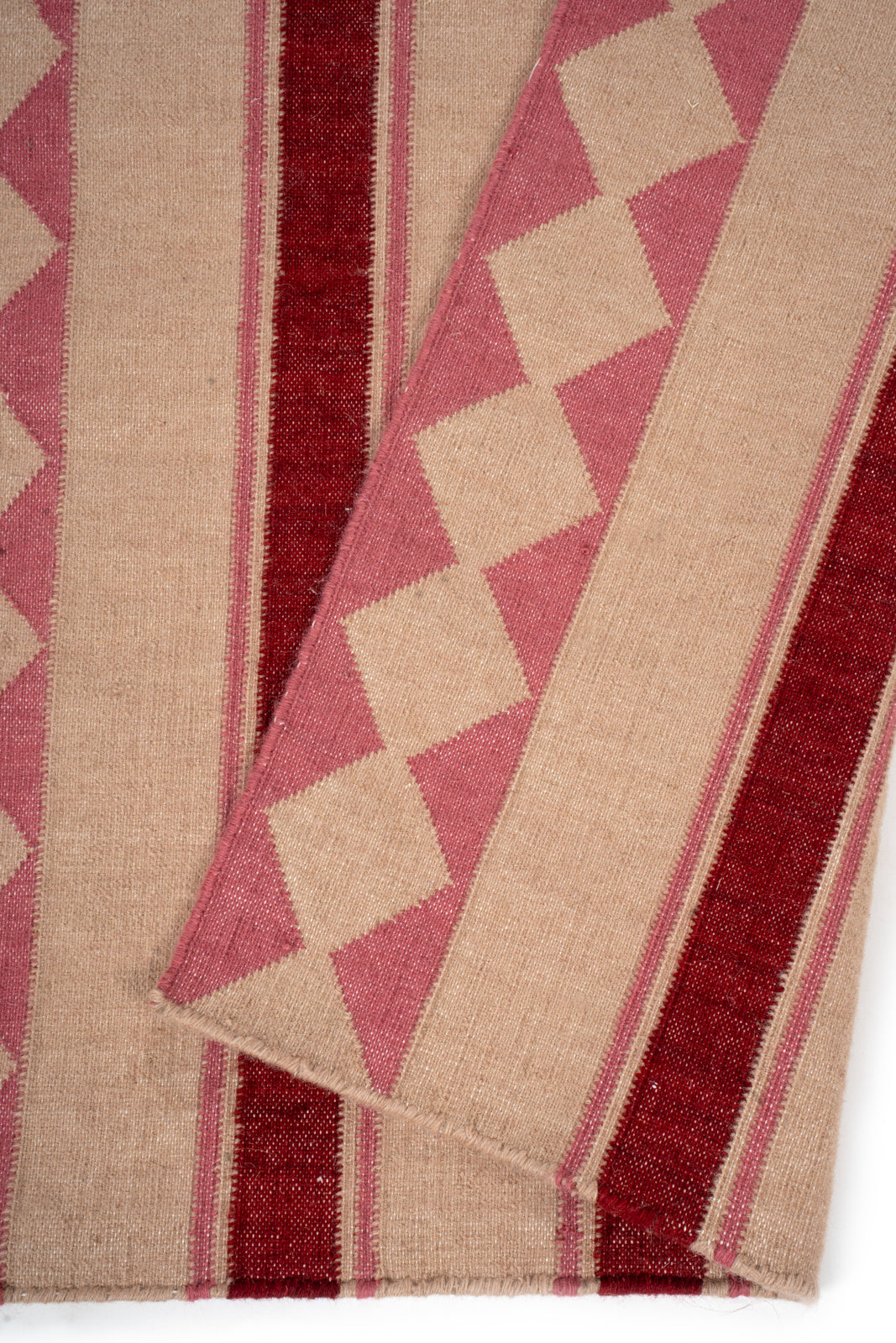Sienna Bloom Wool Runner detail showing edge binding and wool finishing of the runner