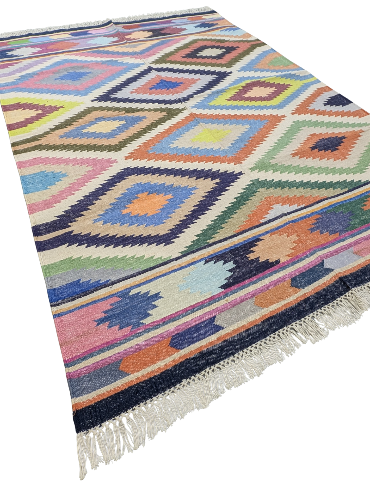 Sierra Spirit Flatweave Rug cotton rug styled in a living room interior