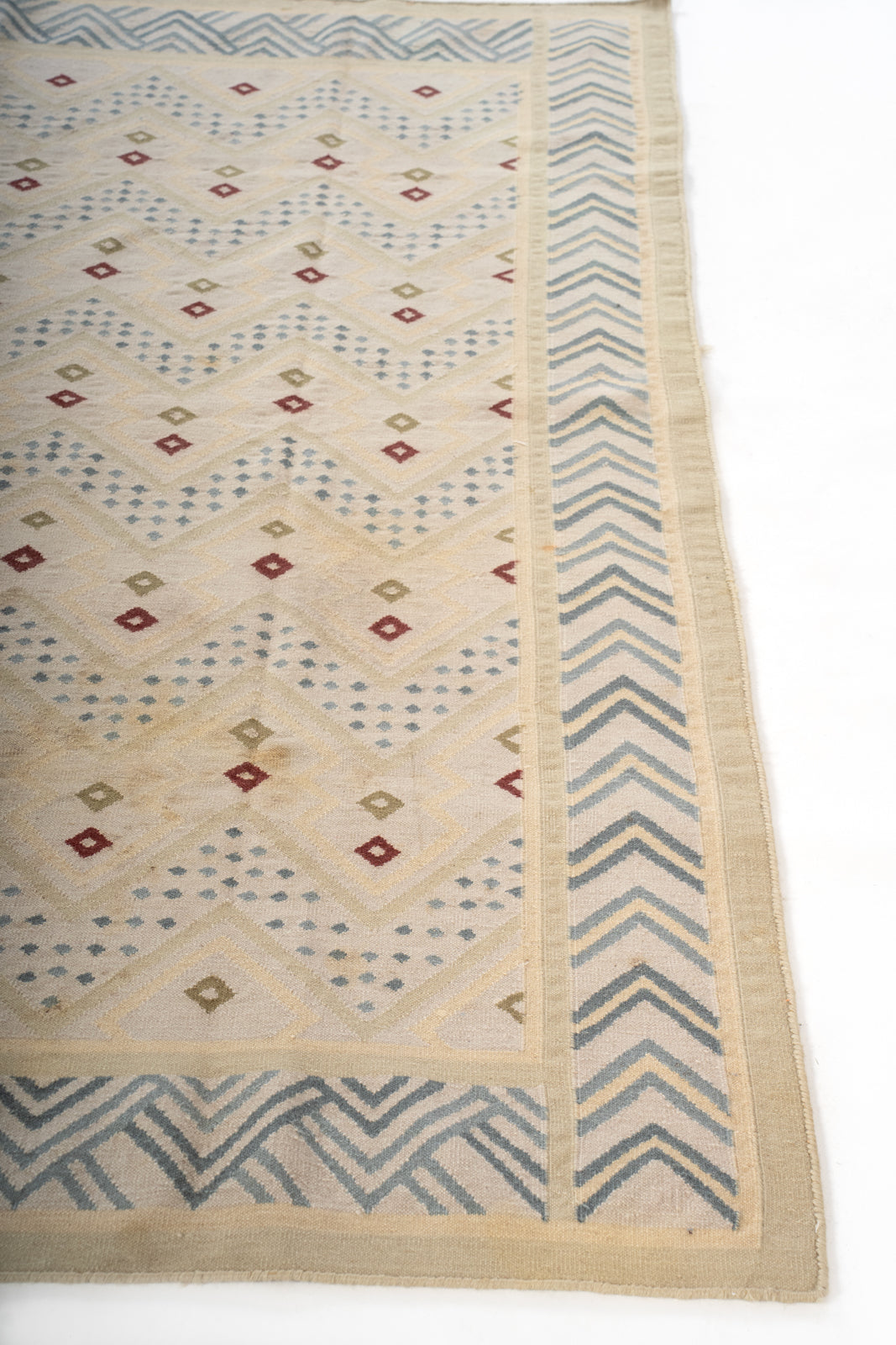 Sikar Sage Flatweave Rug - texture detail showing cotton surface
