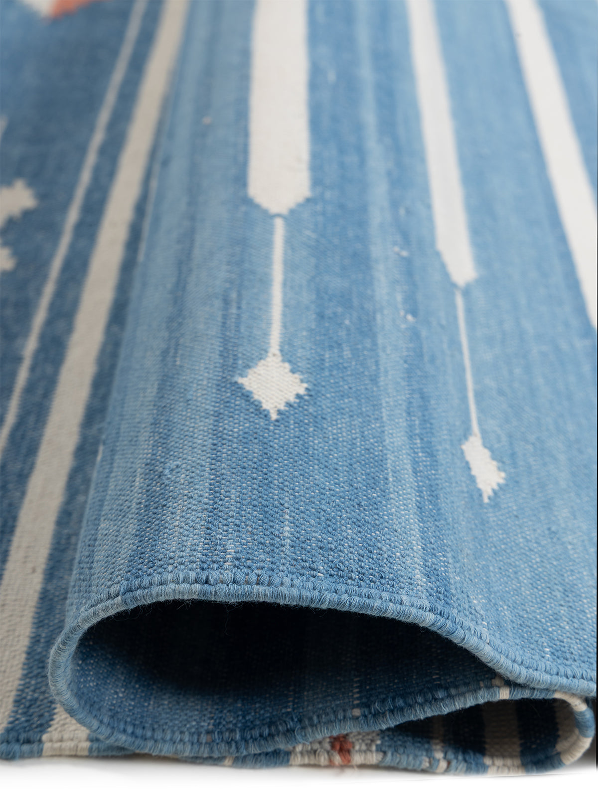 Sky Drift Rug-Light blue - additional product view showing the cotton rug