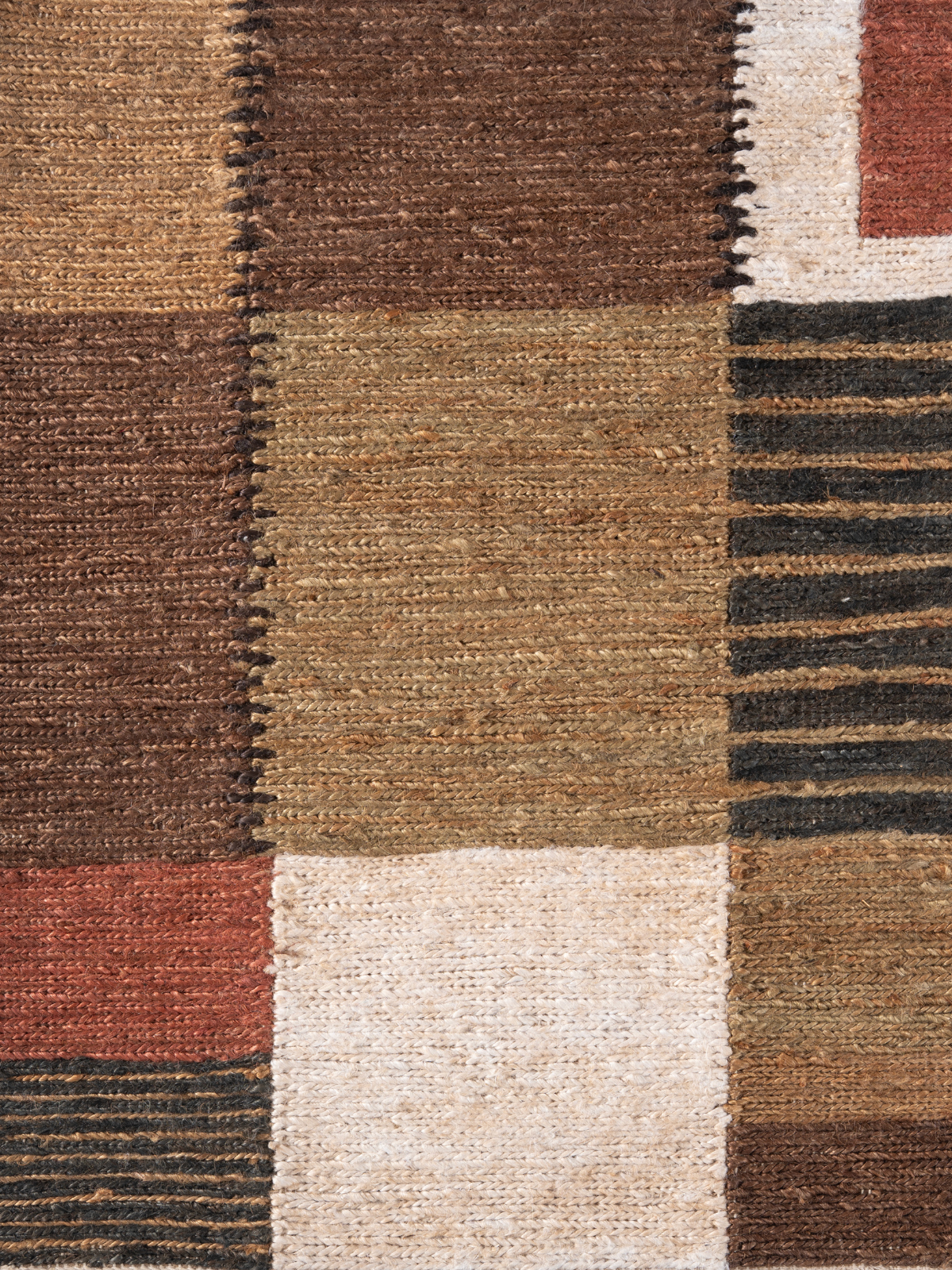 Soumak Soul : Heritage Patch detail showing jute surface and textured texture