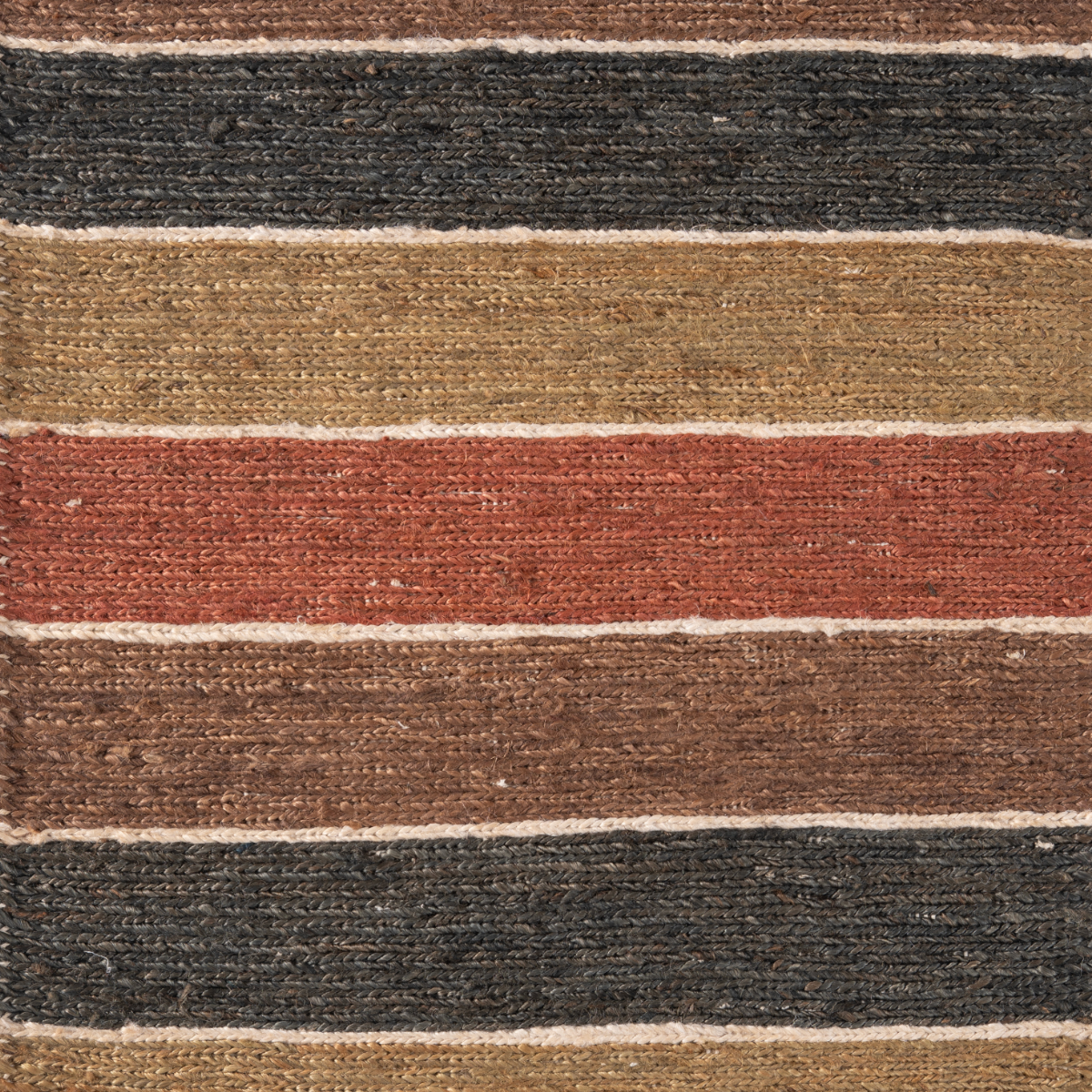 Soumak Soul : Tribal Pulse jute rug in brown tones