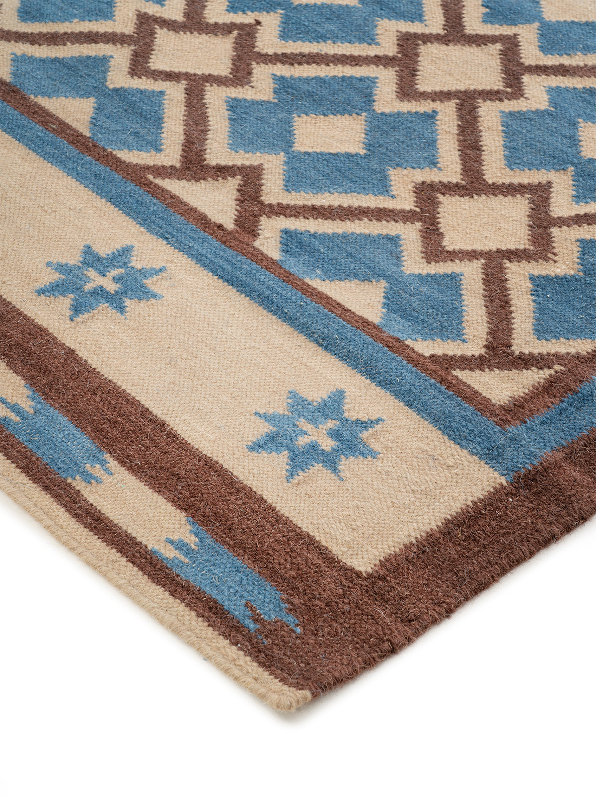 Southwest Diamond Wool Rug close-up showing the wool weave and geometric motif