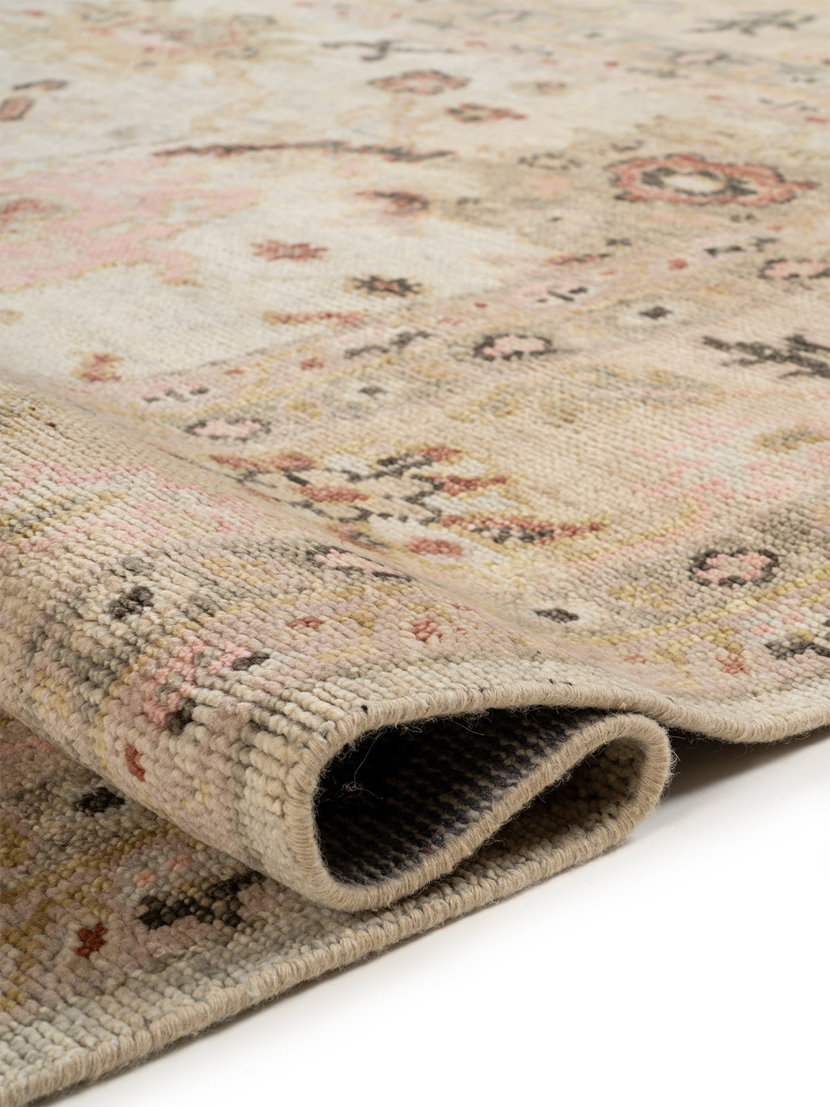 Sultanabad Mist - additional product view showing the handspun wool rug