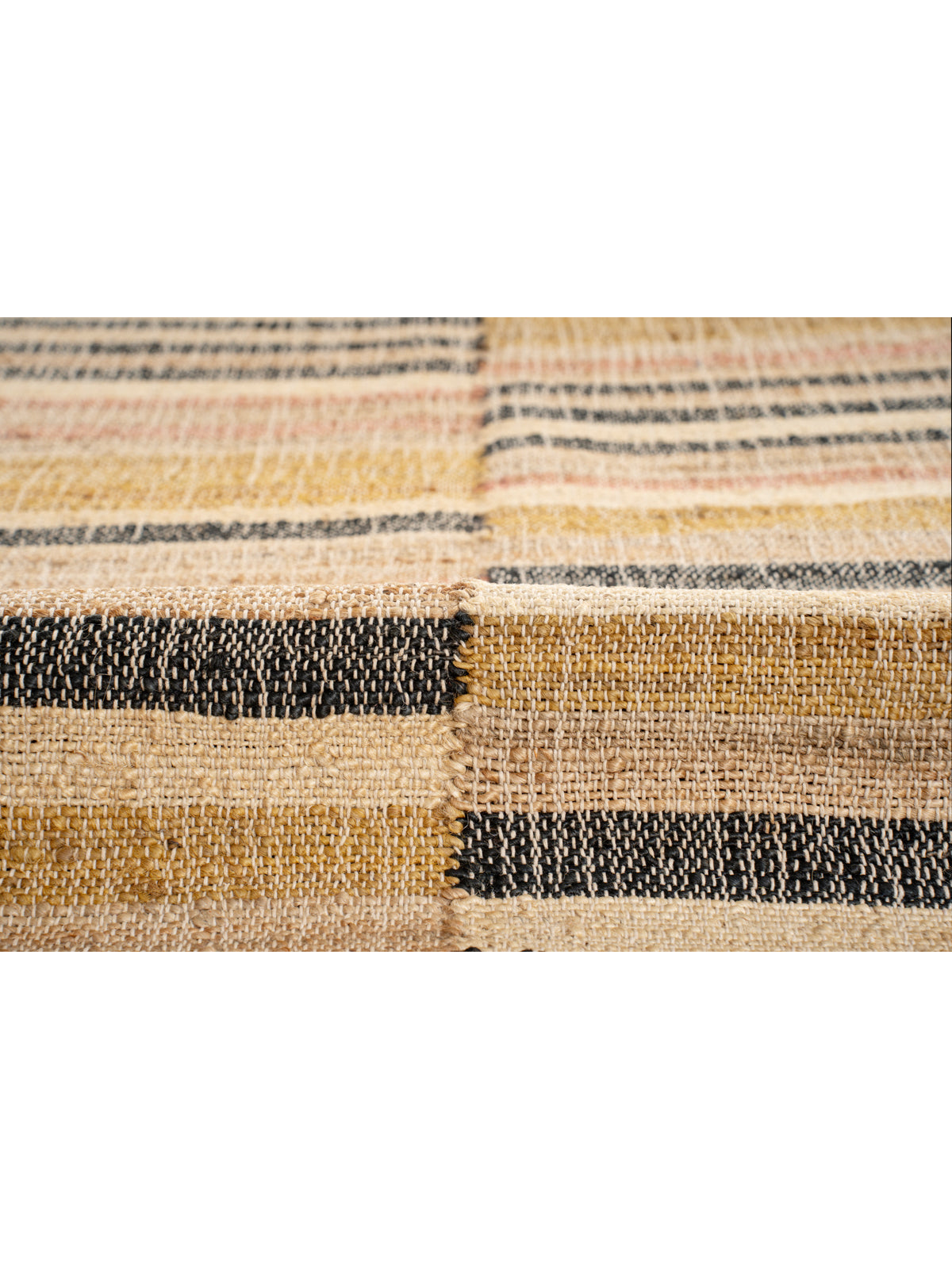 Sunset Stripes Handwoven Jute Rug close-up showing the jute weave and striped pattern