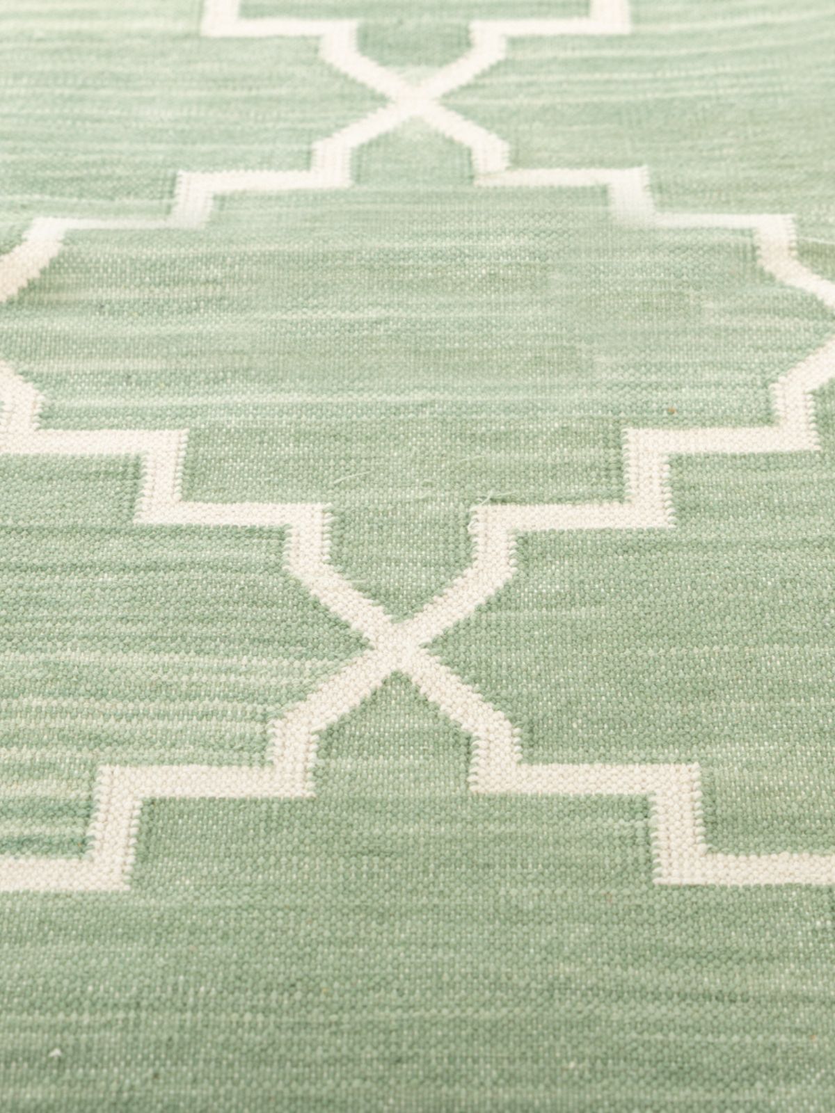 Symmetry Flatweave Rug-Sage - texture detail showing cotton surface