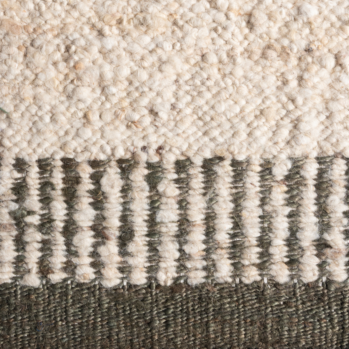 Terra Border : Moss Anchor wool-jute rug in green tones
