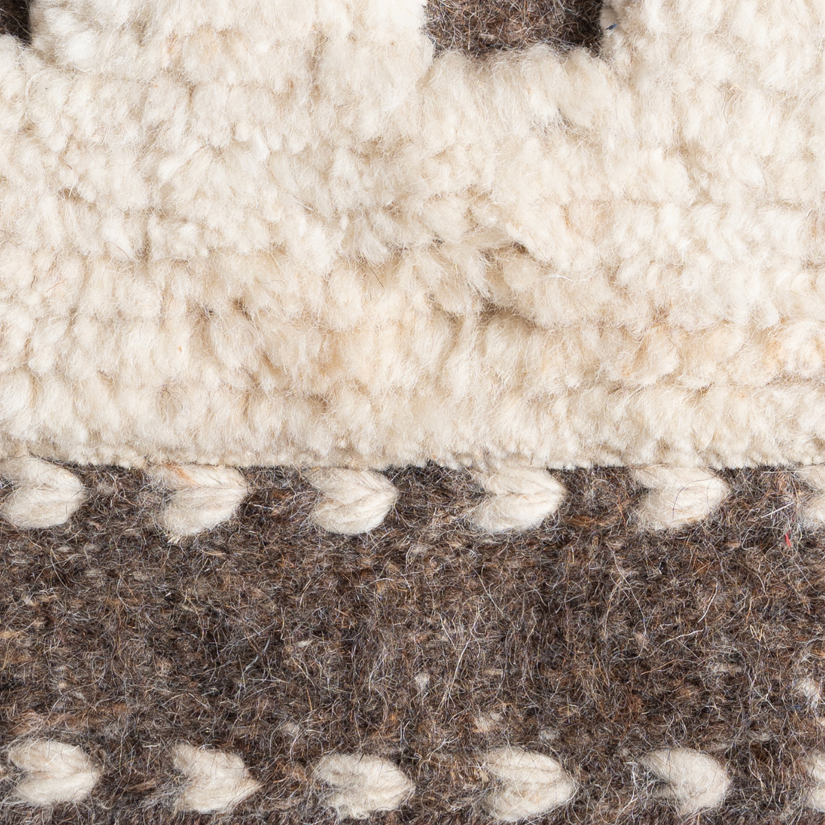 Tethered Landscapes : Basalt Mesa close-up showing the wool weave and geometric motif