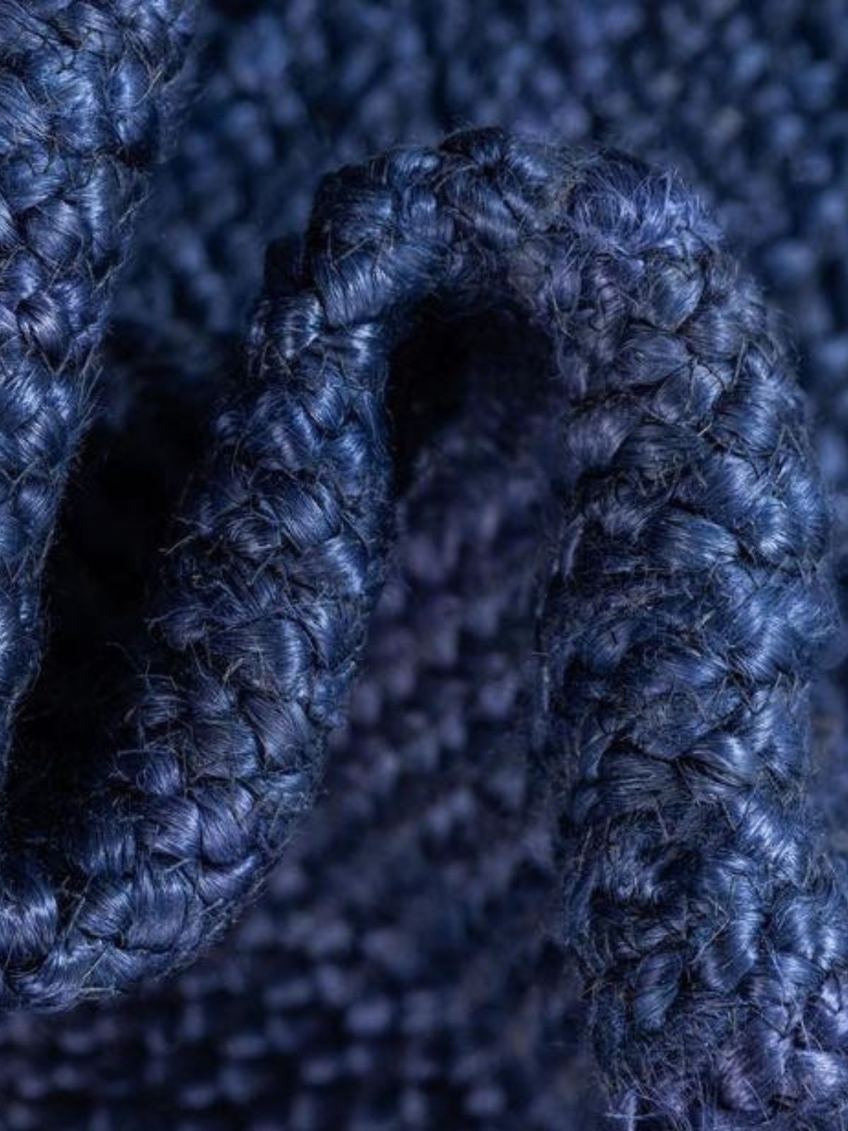Thaba braided area rug-Navy close-up showing the jute weave and surface texture