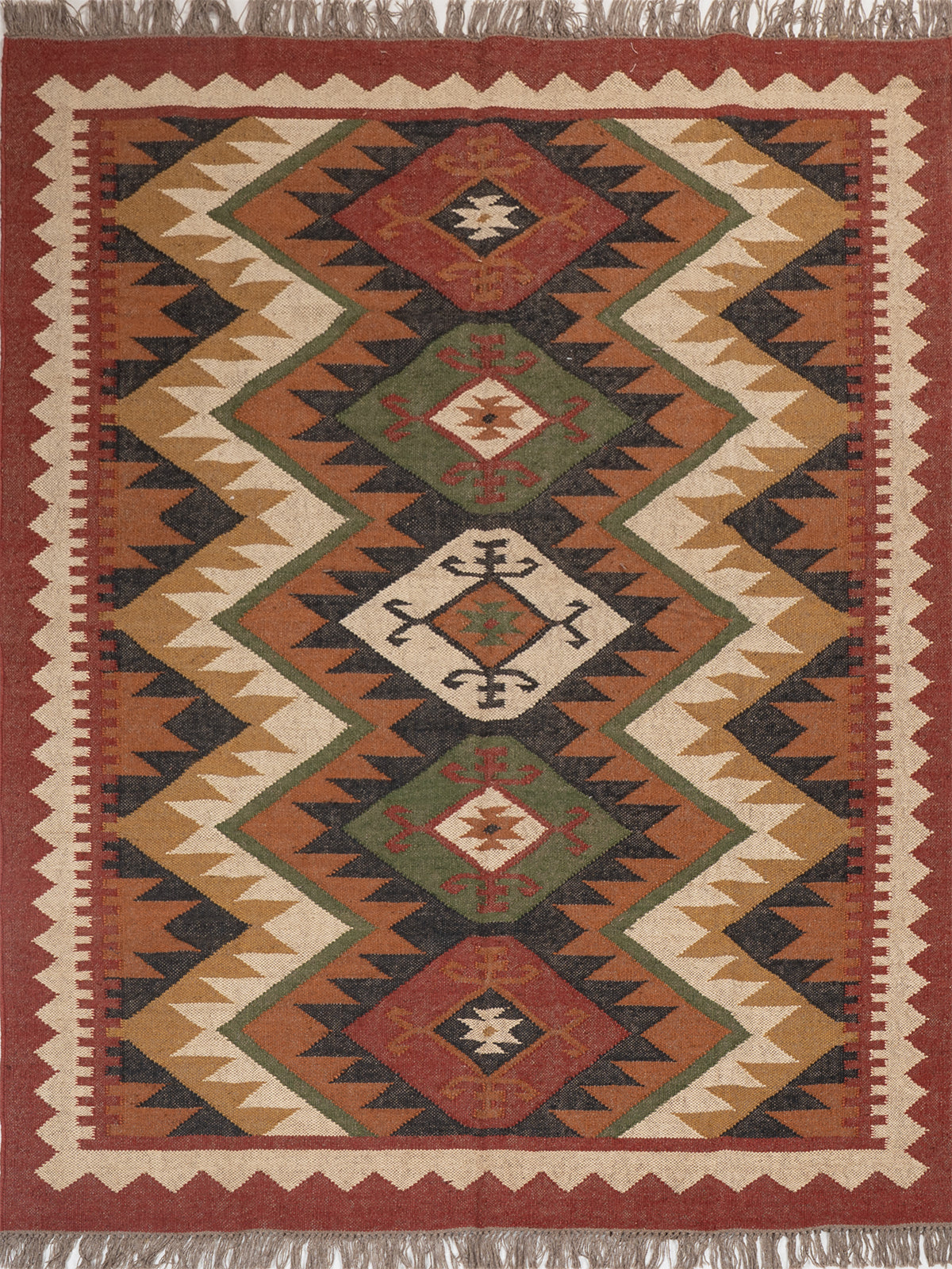 The Adobe Stack Rug wool rug in red tones