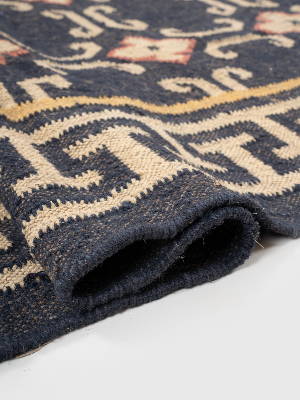 The Aegean Key Rug - additional product view showing the wool rug