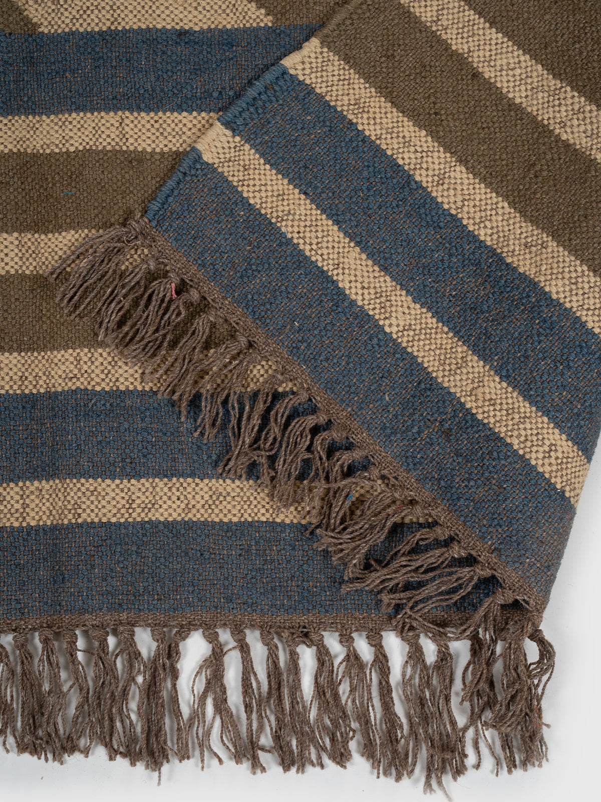 The Canyon Blocks Kilim detail of the geometric pattern in wool