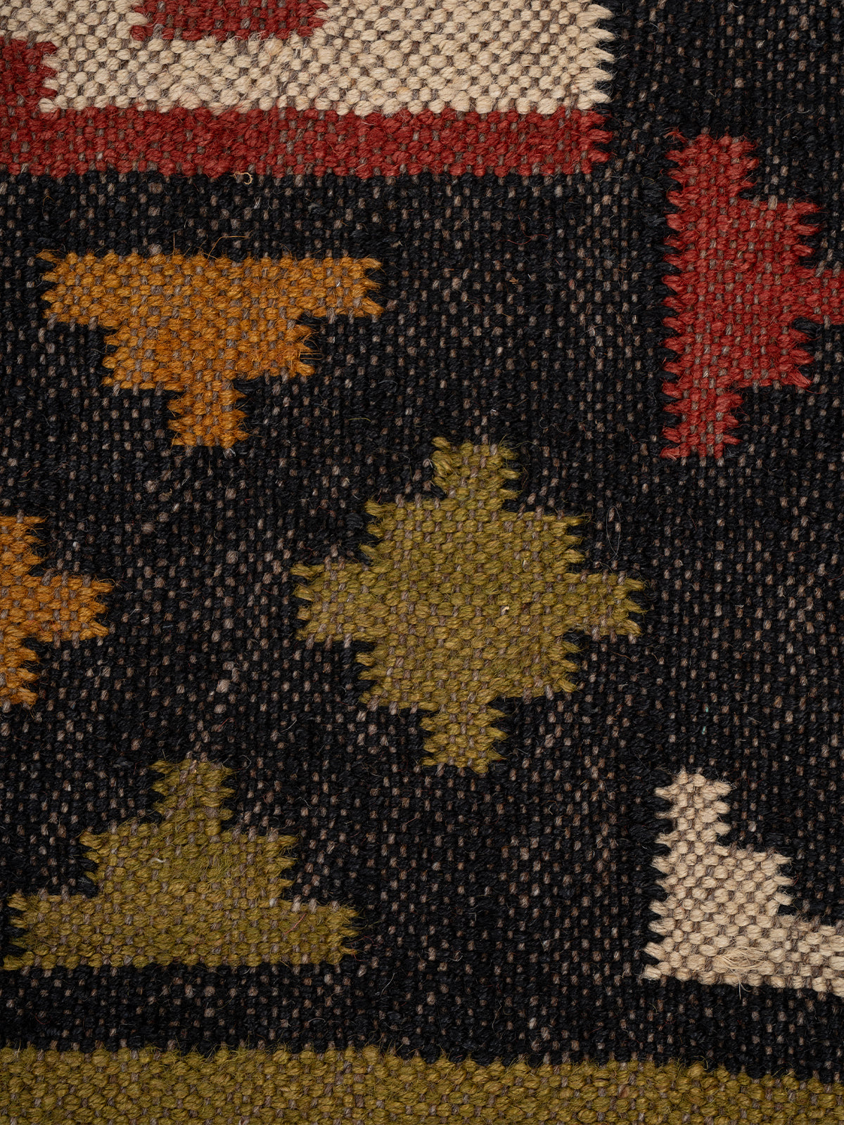The Charcoal Medley Kilim - additional product view showing the wool rug