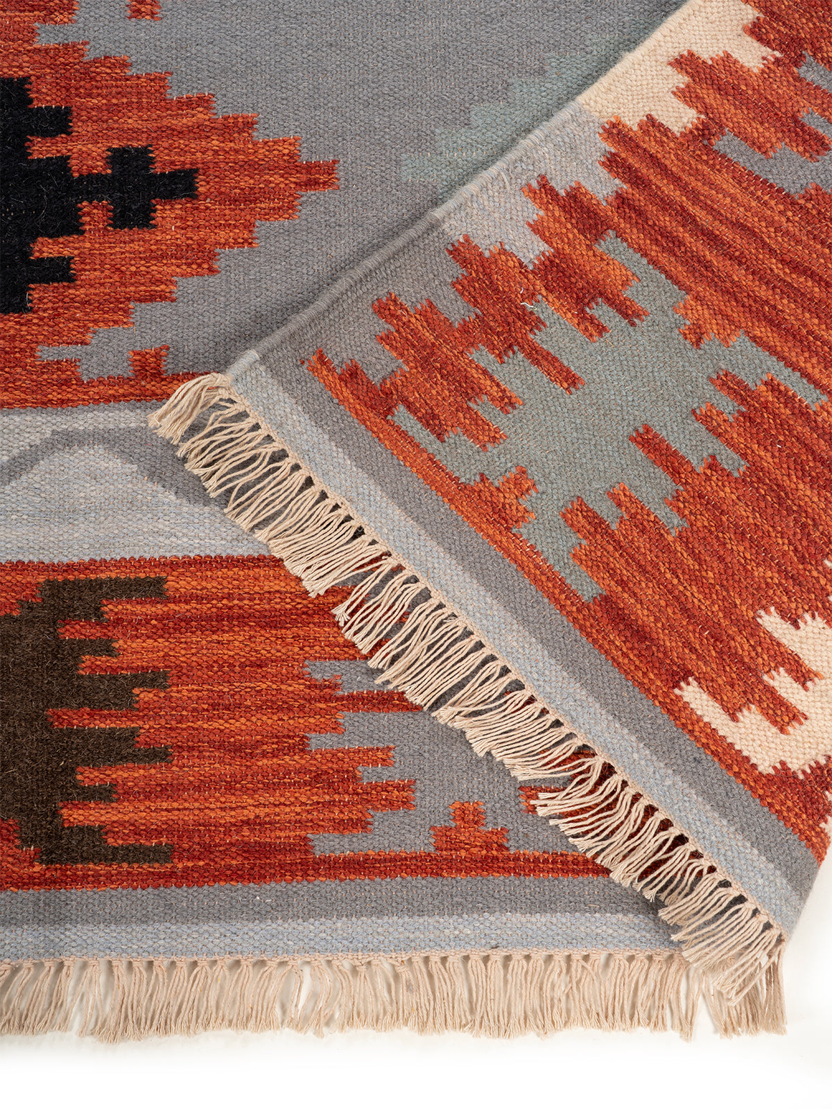 The Desert Storm Rug detail of the geometric pattern in wool