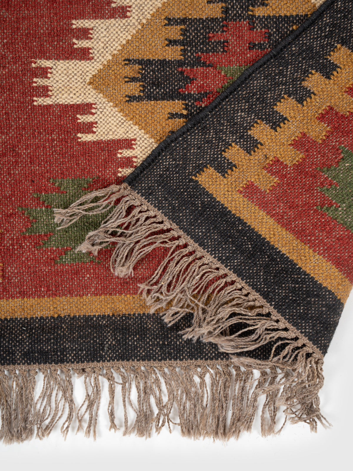 The Lunar Arrowhead detail of the geometric pattern in wool