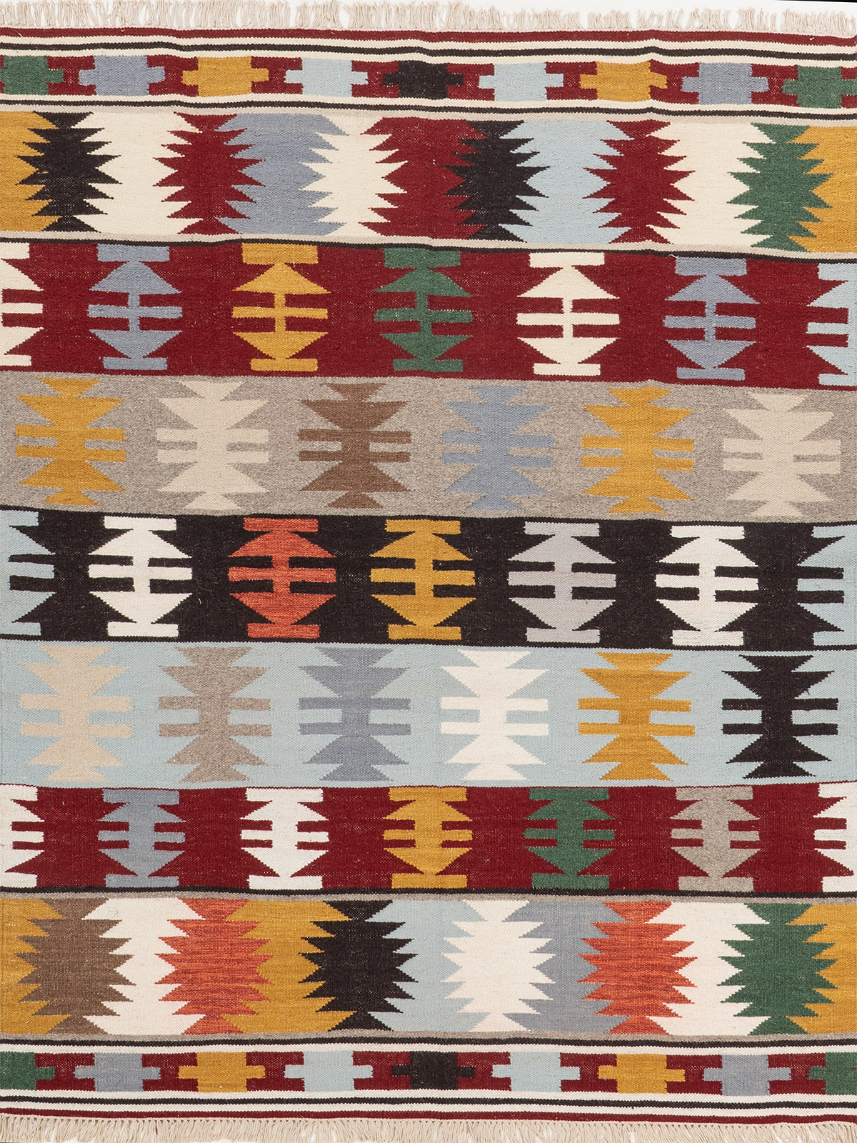 The Mountain Range Rug wool rug in grey tones