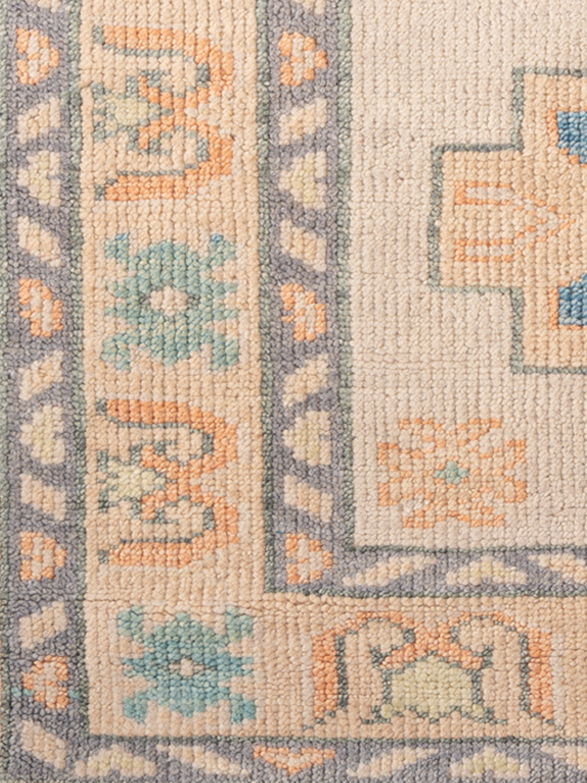 The Nomad's Compass close-up showing the nz wool weave and geometric motif