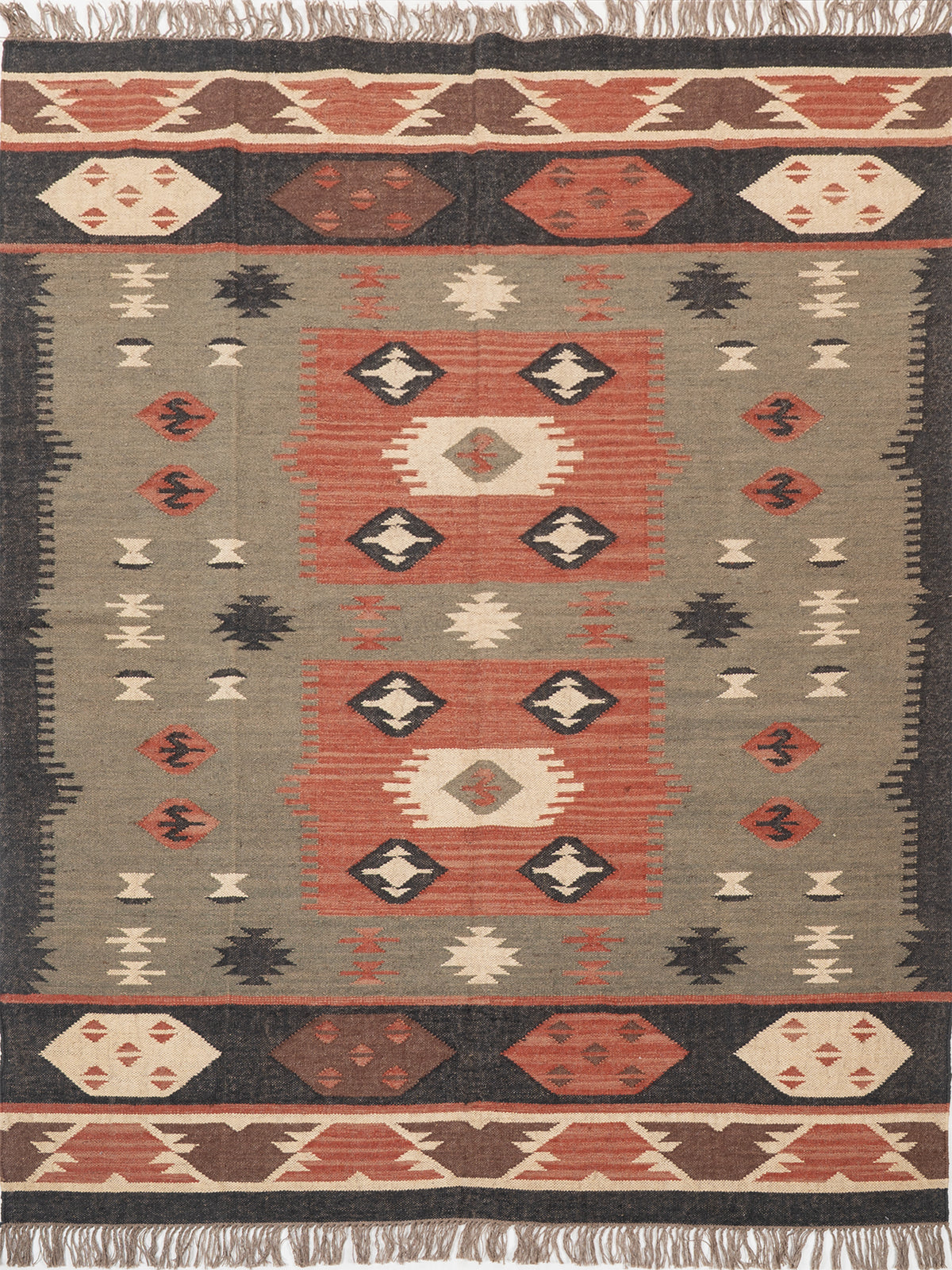 The Olive Talisman Rug wool rug in green tones