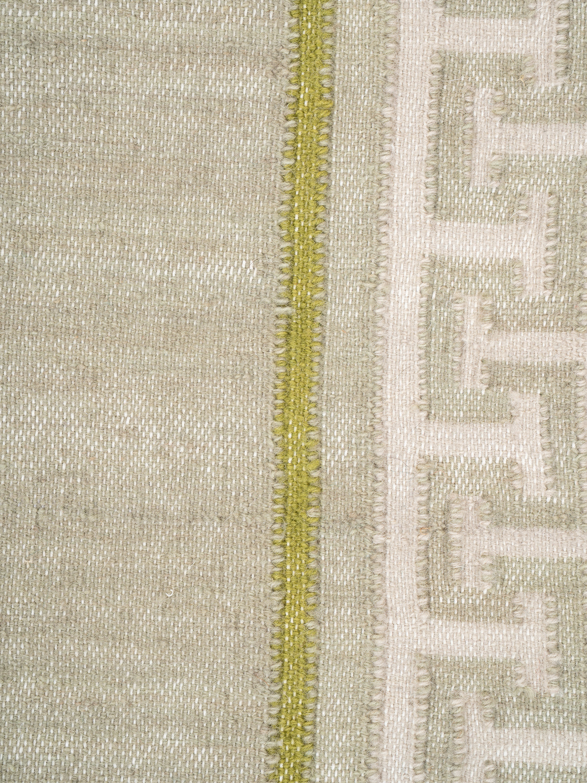 The Palace Key Runner-Green - cotton runner laid in a hallway view