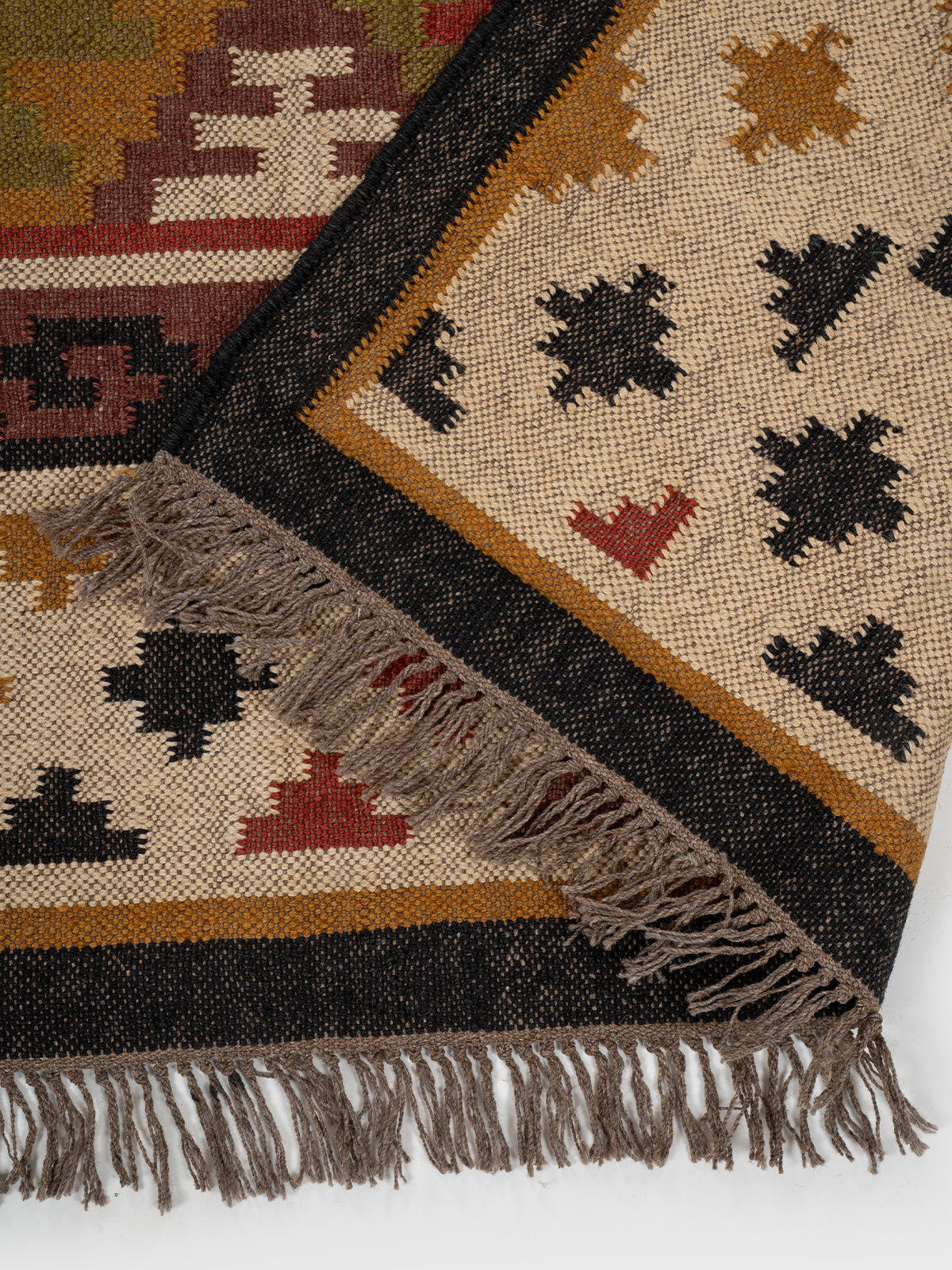 The Tribal Medley Kilim detail of the traditional motif in wool