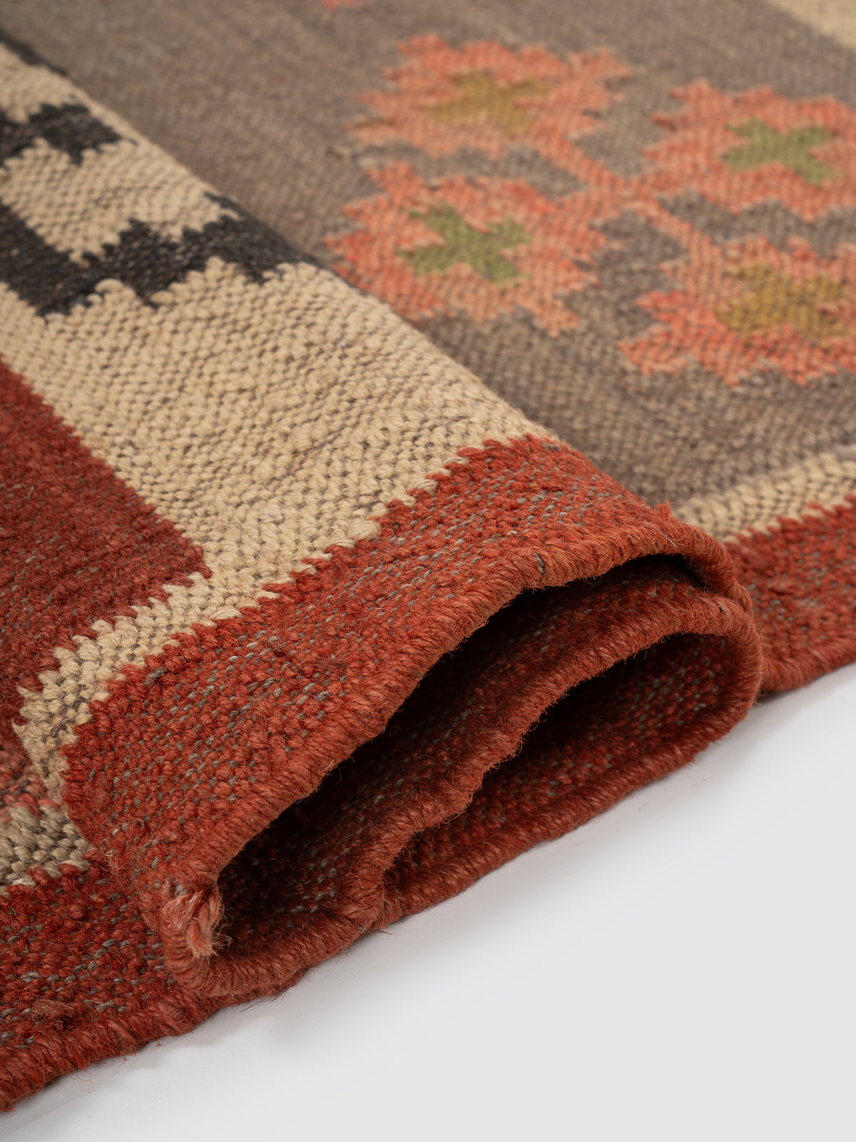 The Tribal Segment Runner - wool runner laid in a hallway view