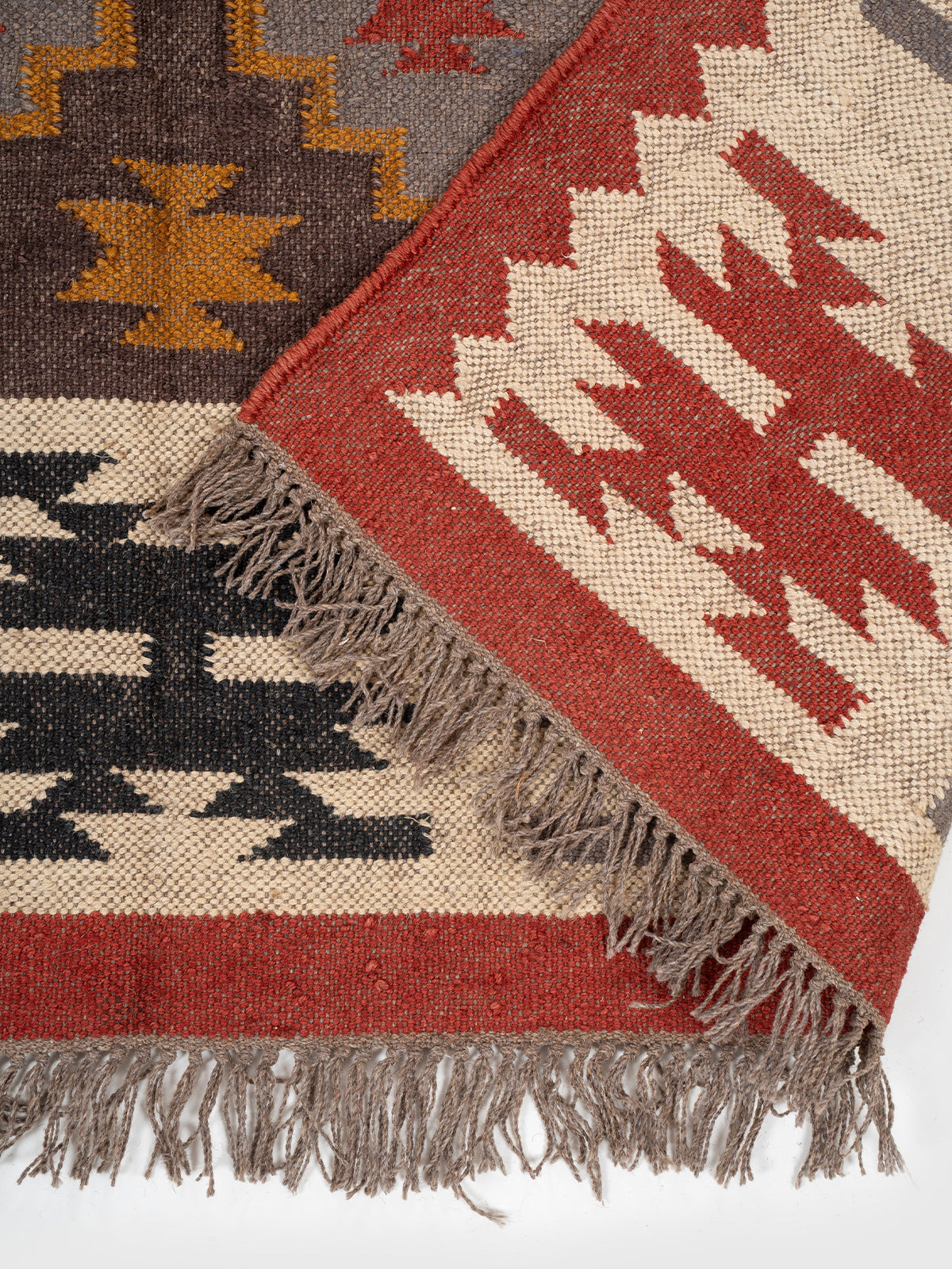The Tribal Sentinel Rug detail of the traditional motif in wool