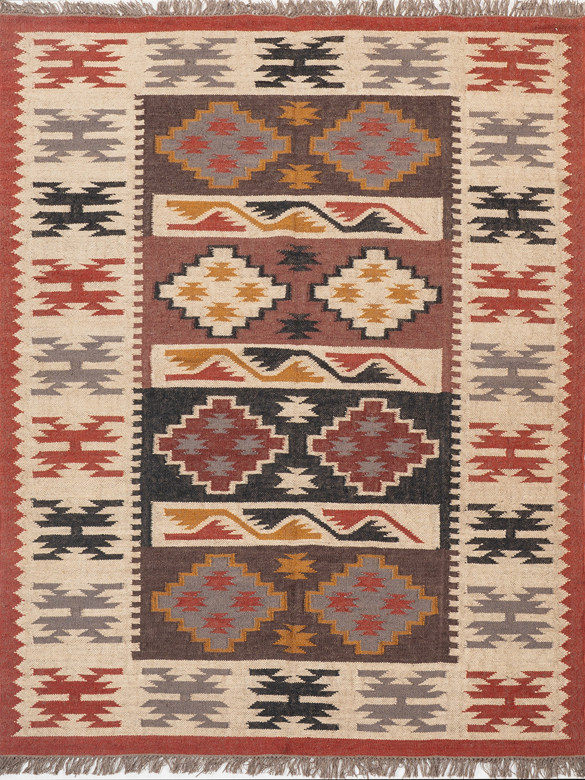 The Tribal Sentinel Rug wool rug in brown tones