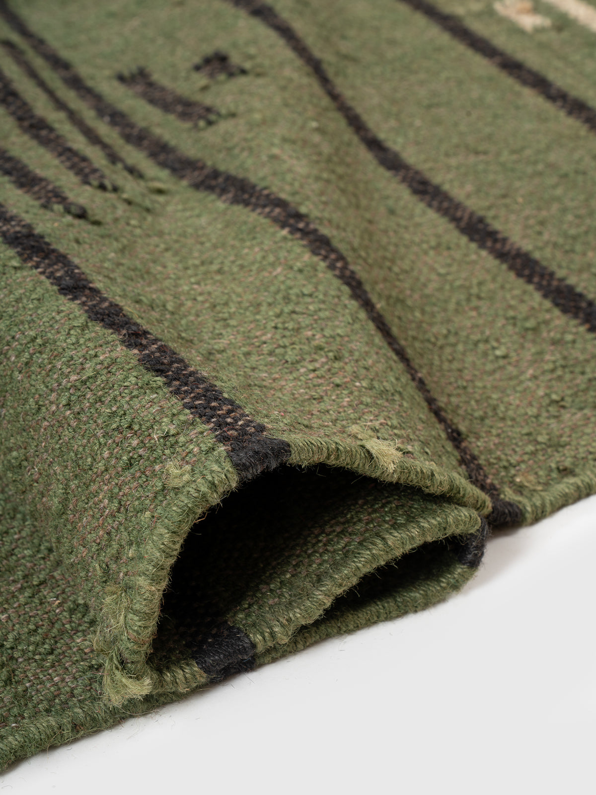 The Verdant Stripe Kilim - additional product view showing the wool rug