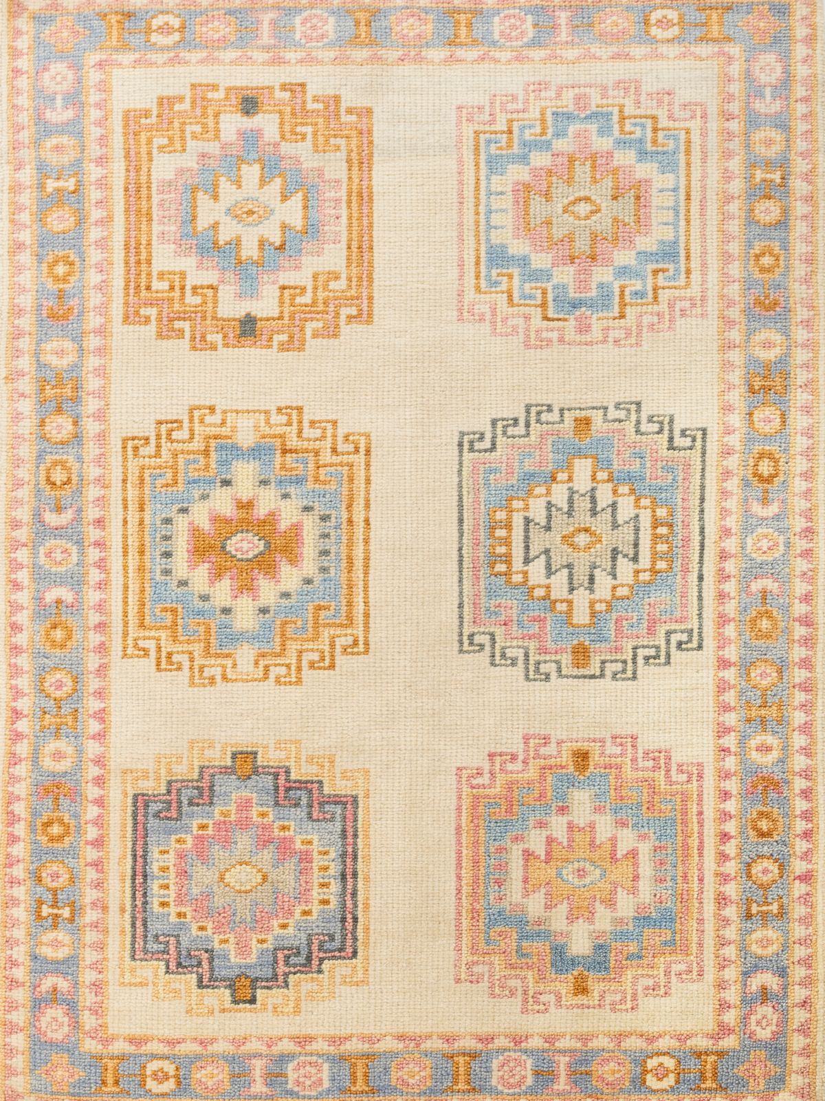 Turkish Aura Oushak Rug wool rug in multicoloured tones