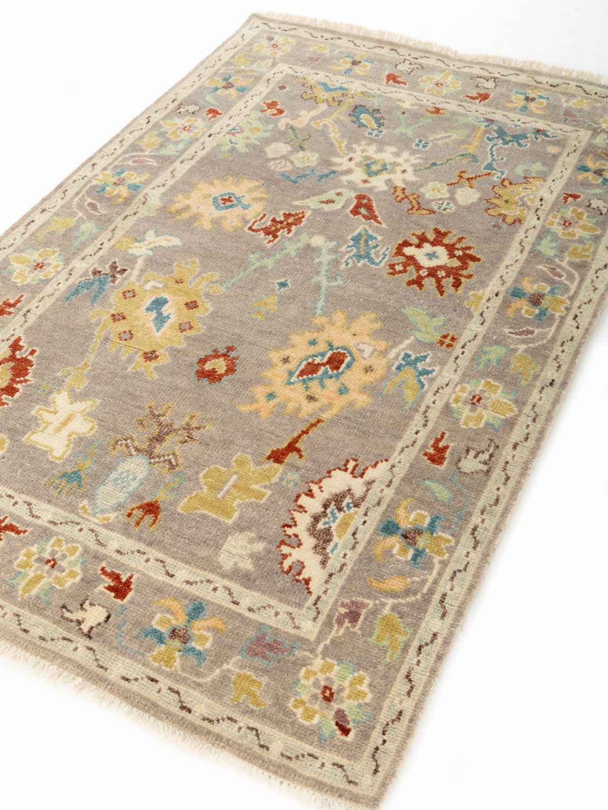 Turkish Treasures Oushak Rug - additional product view showing the wool rug