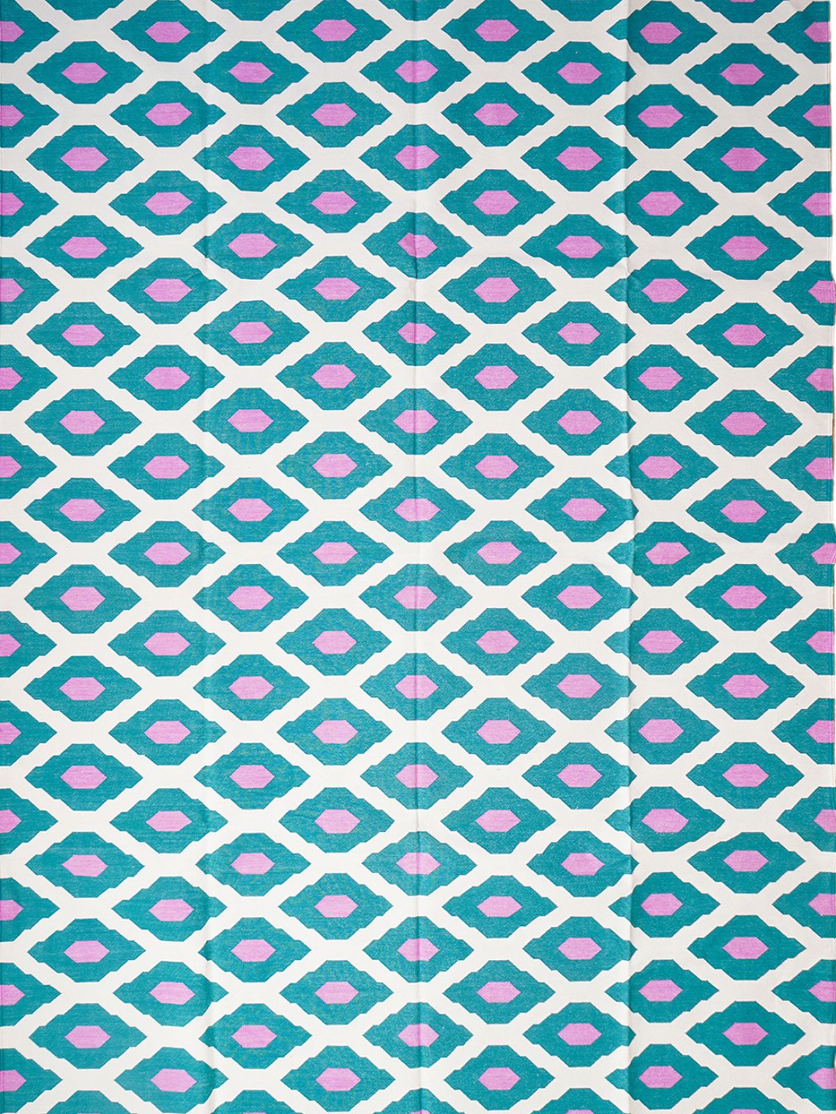 Turquoise Bliss Flatweave Rug cotton rug in blue tones