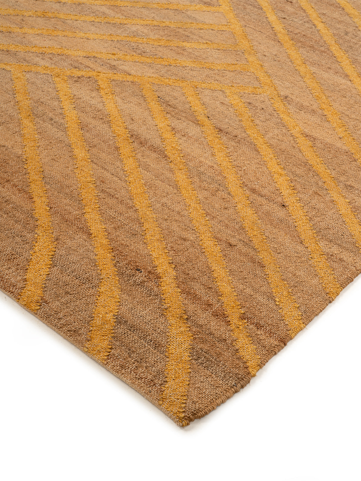 Two-Tone Framed Jute Rug close-up showing the jute weave and geometric motif