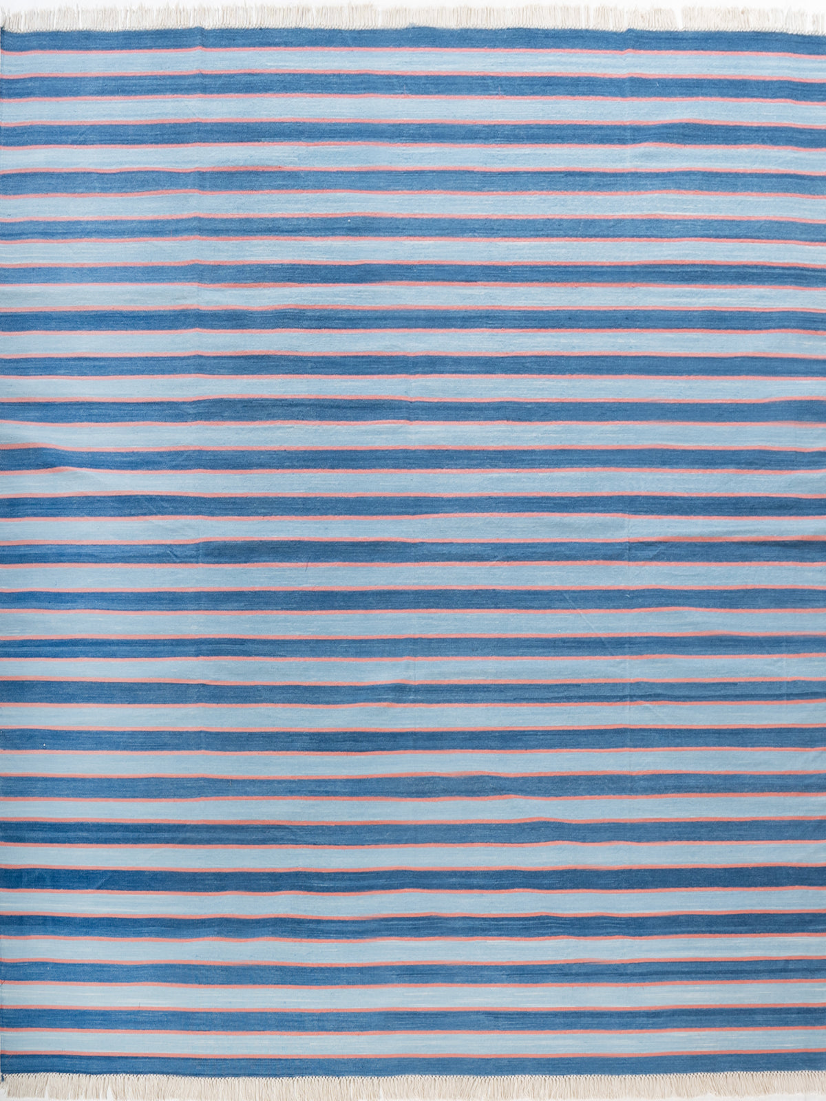 Varanasi Sunset Flatweave Rug cotton rug in blue tones