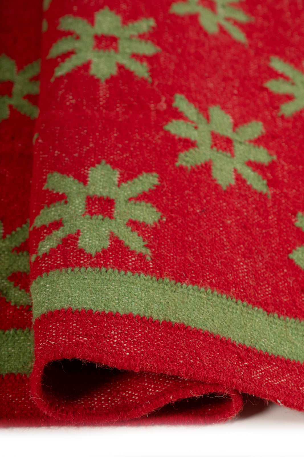 Verdant Bloom Wool Dhurrie - additional product view showing the wool rug